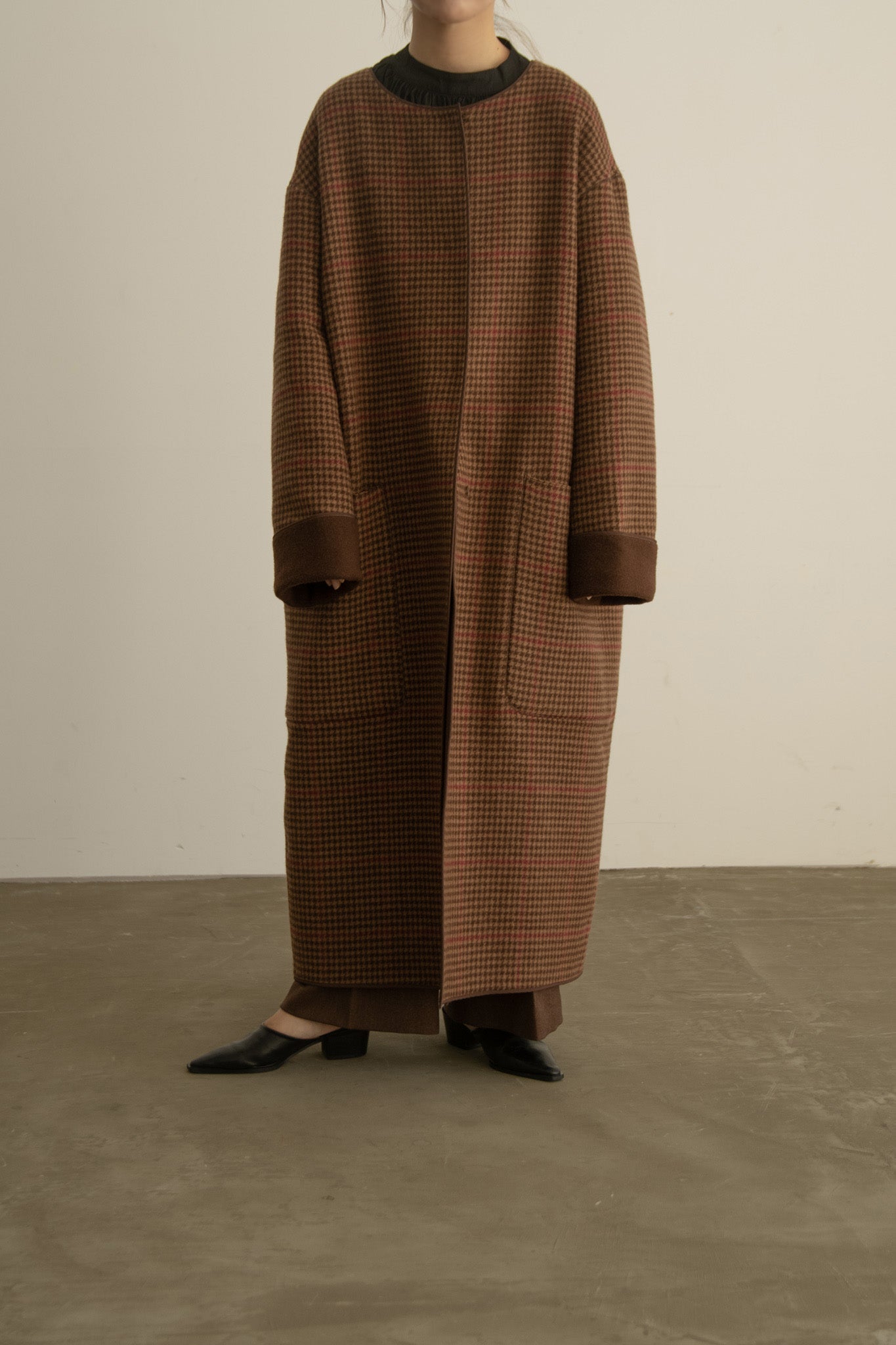 reversible wool long coat