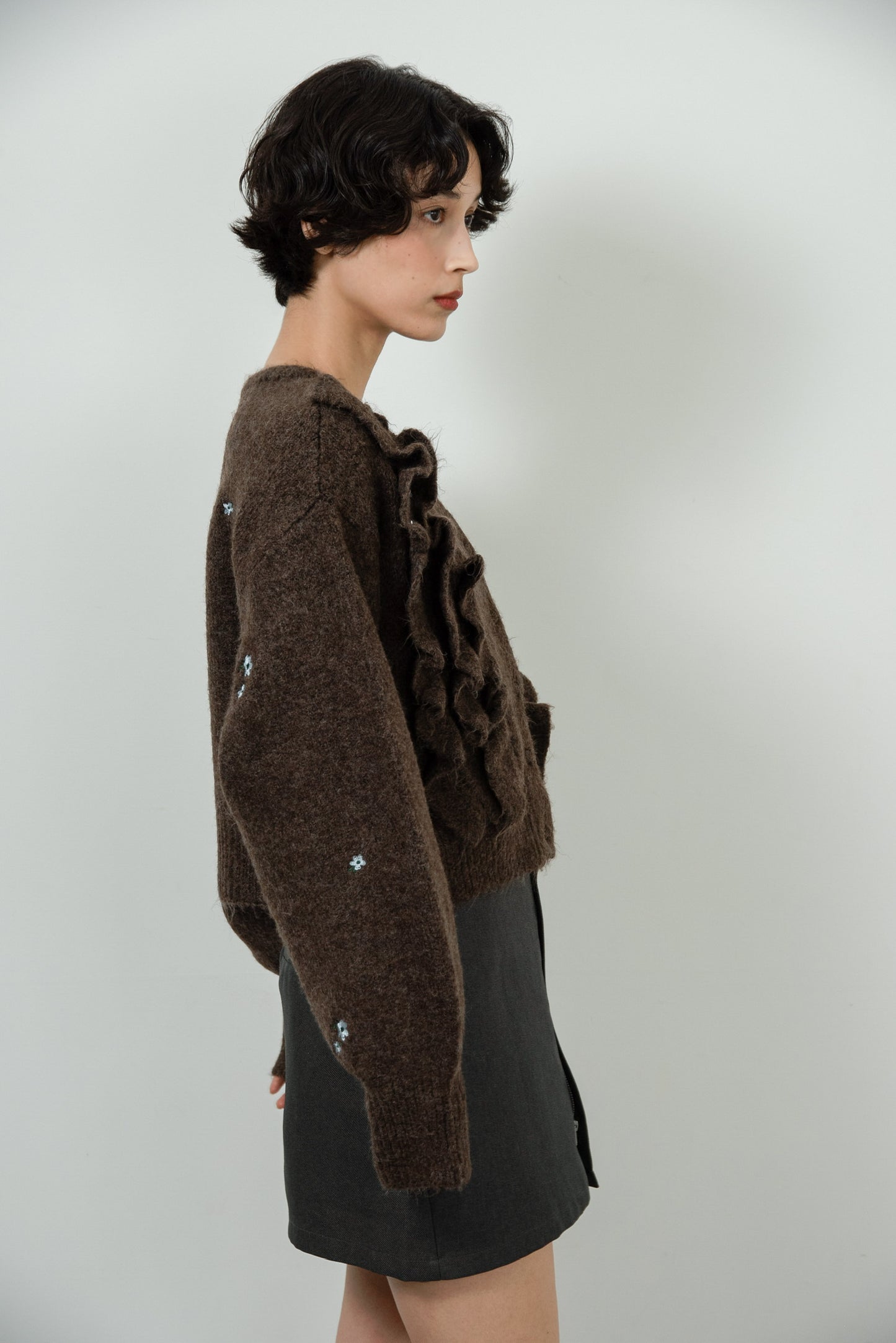 floral pattern embroidery knit