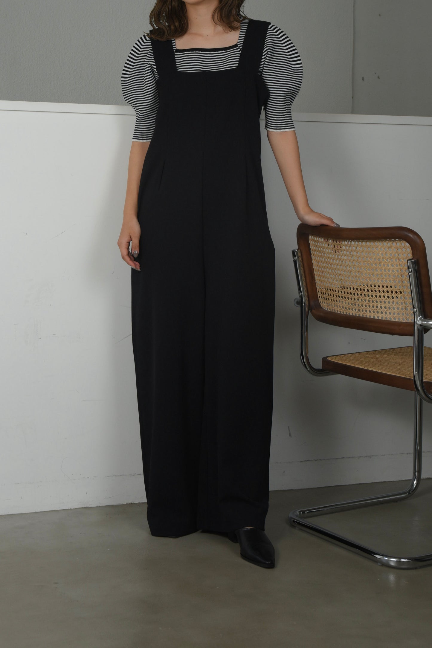 puff sleeve square neck knit