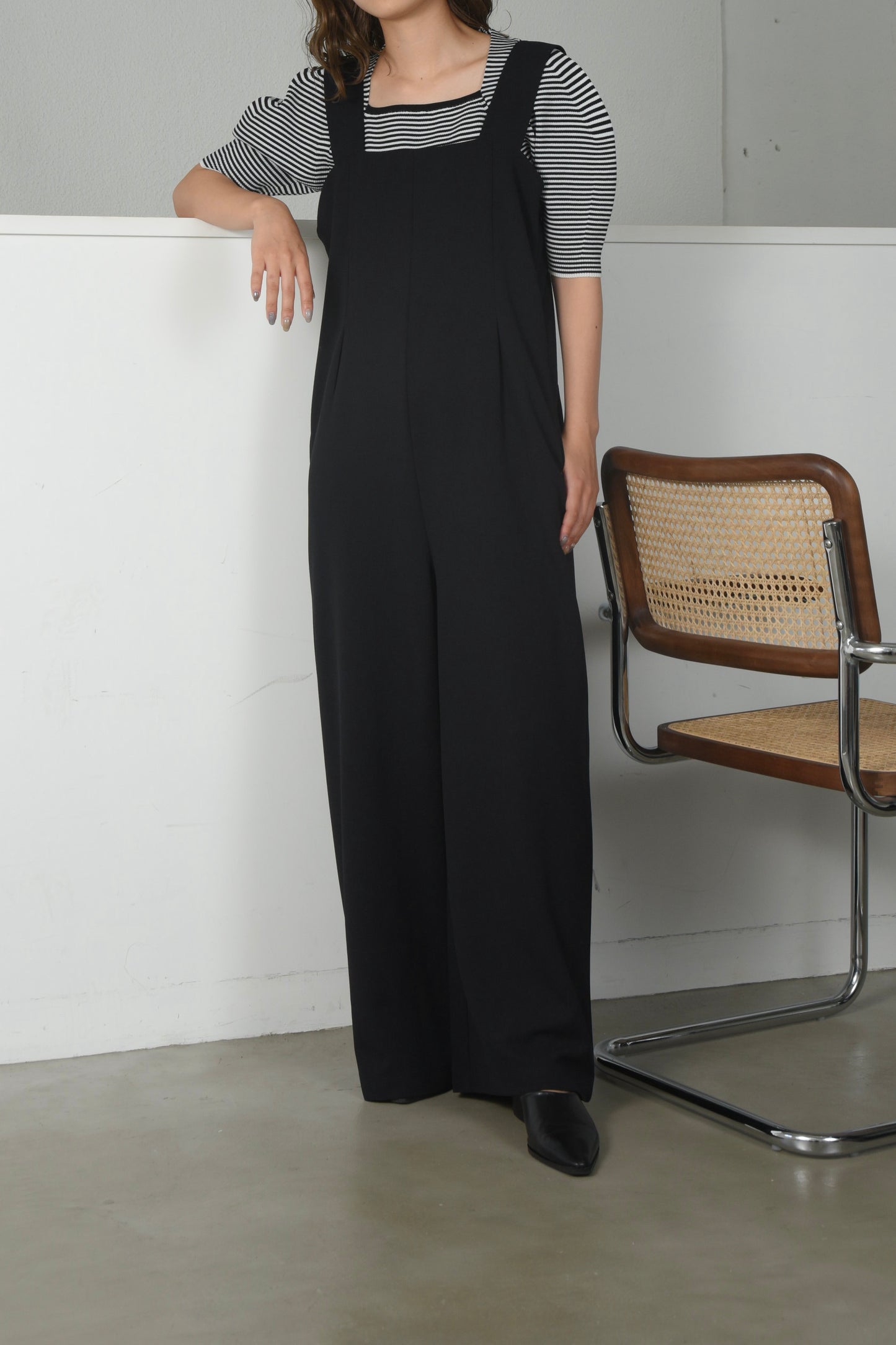 puff sleeve square neck knit