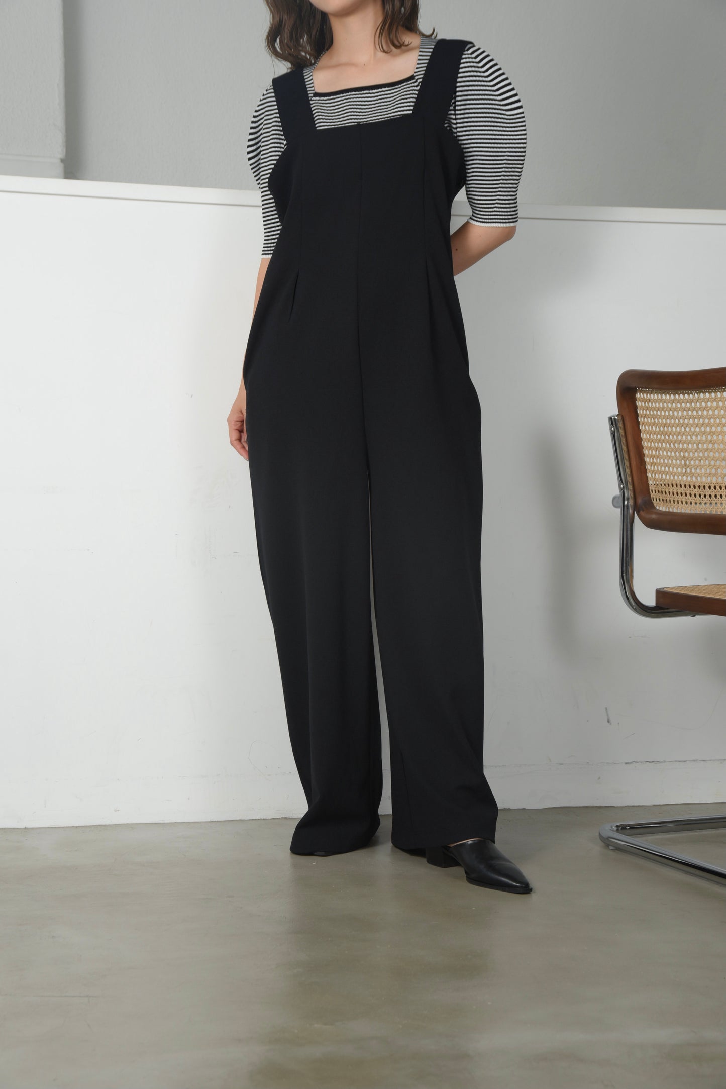 puff sleeve square neck knit