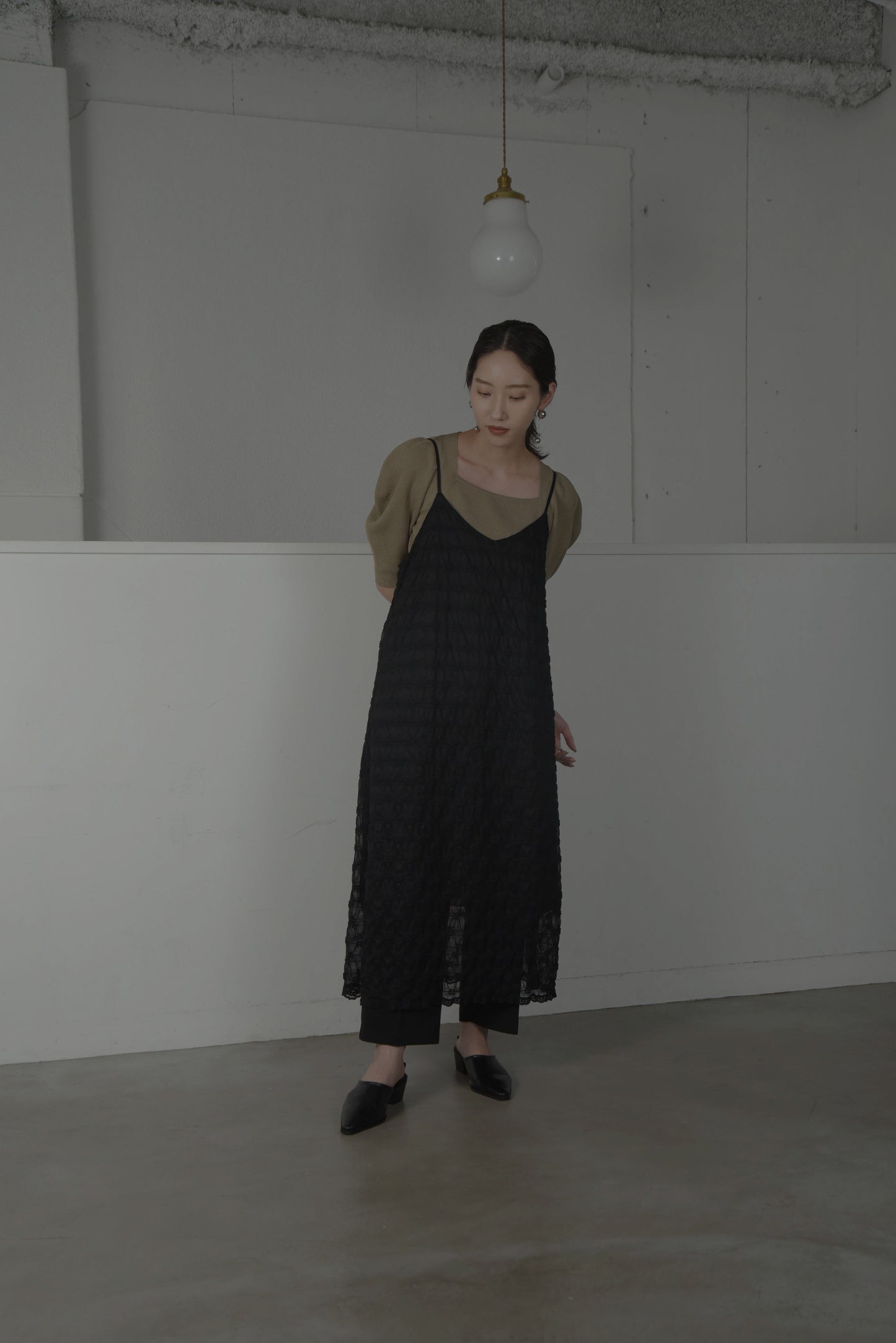 puff sleeve square neck knit