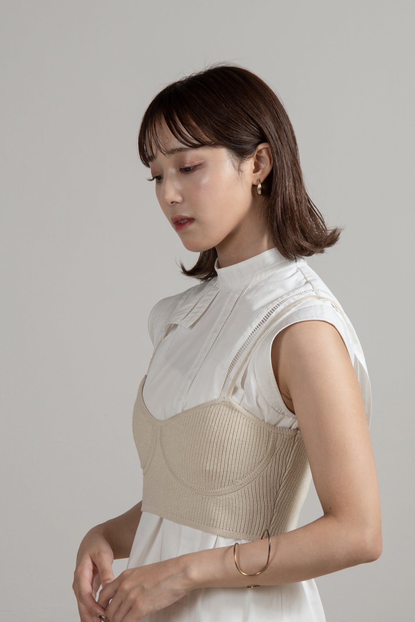 slim strap lingerie knit bustier