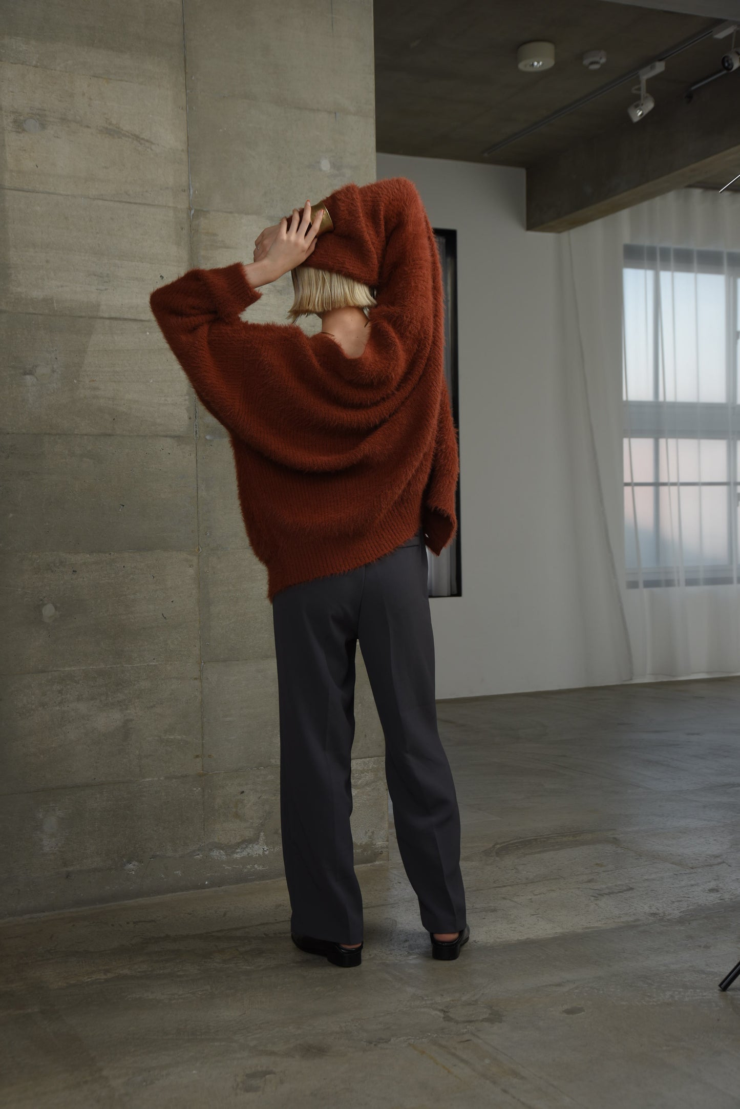 shaggy over size cardigan