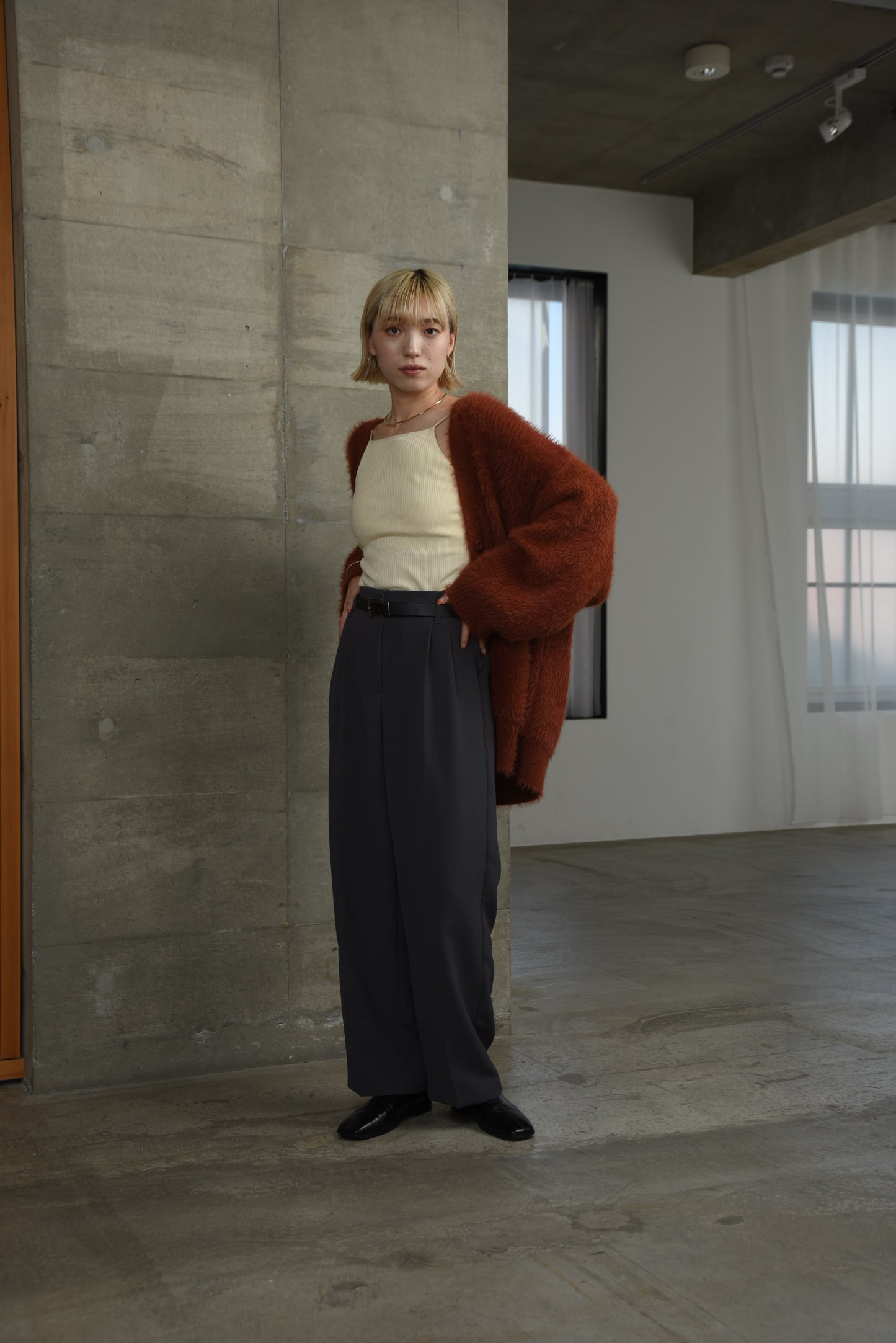 shaggy over size cardigan
