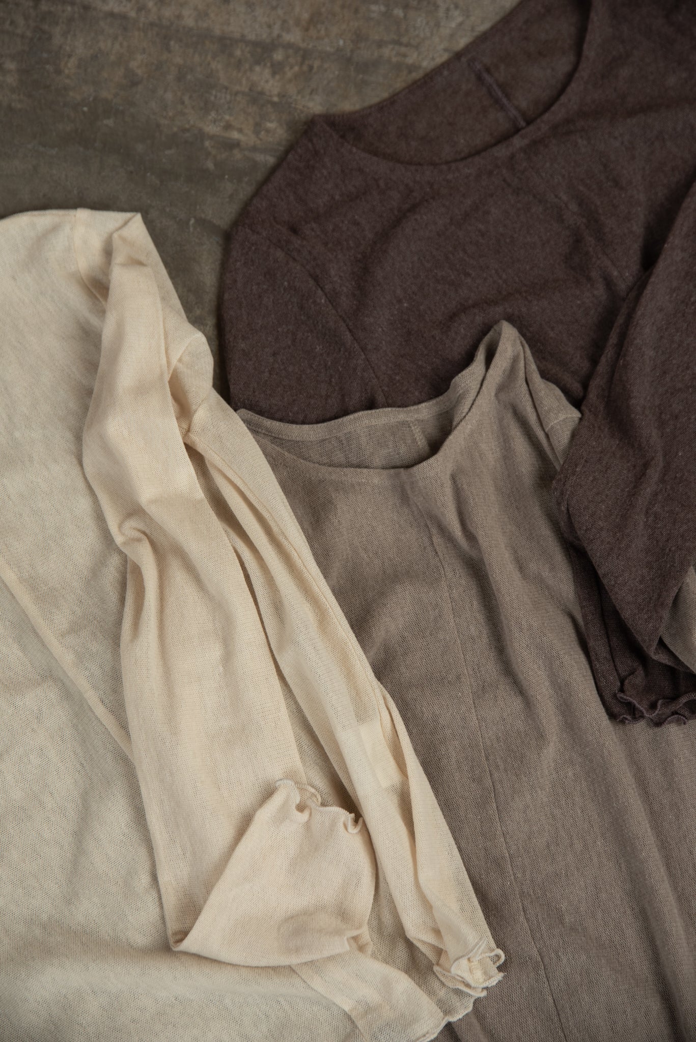 crew neck basic sheer tops