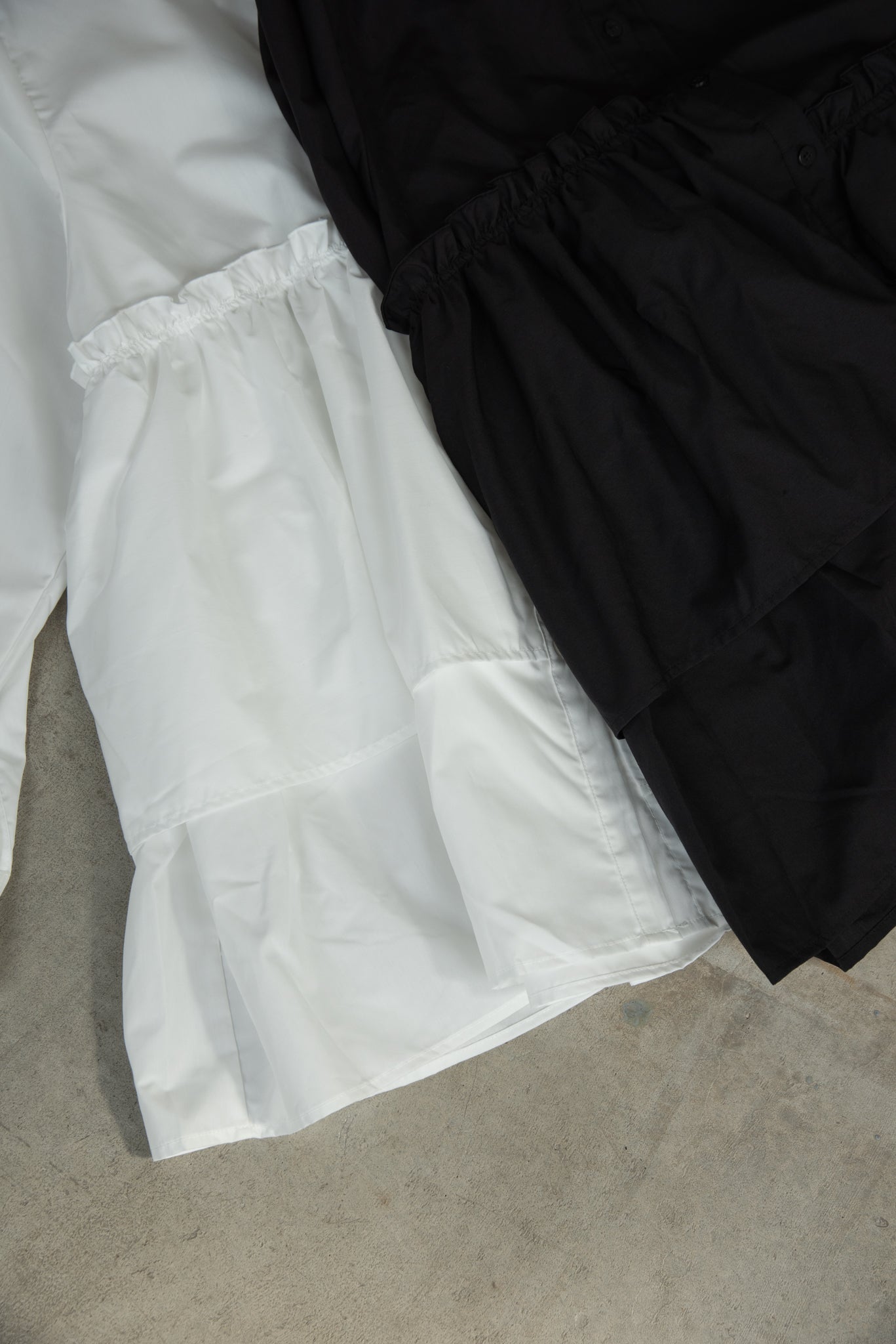 asymmetry gather flare blouse