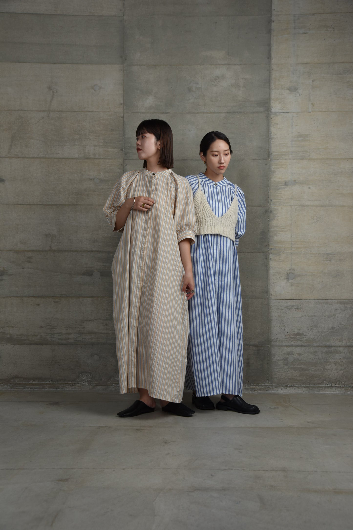 stripe shoulder tuck shirt ops