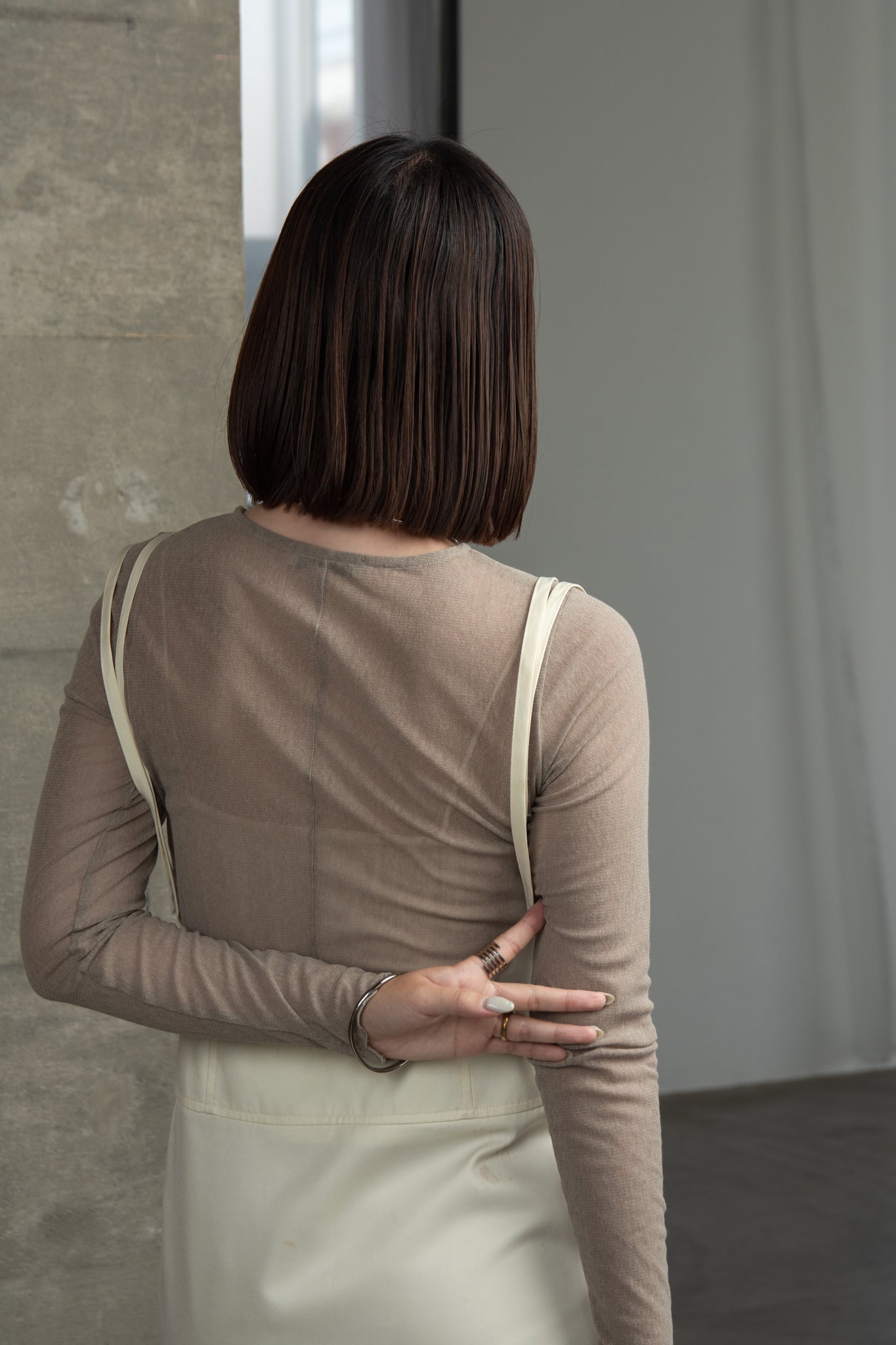crew neck basic sheer tops