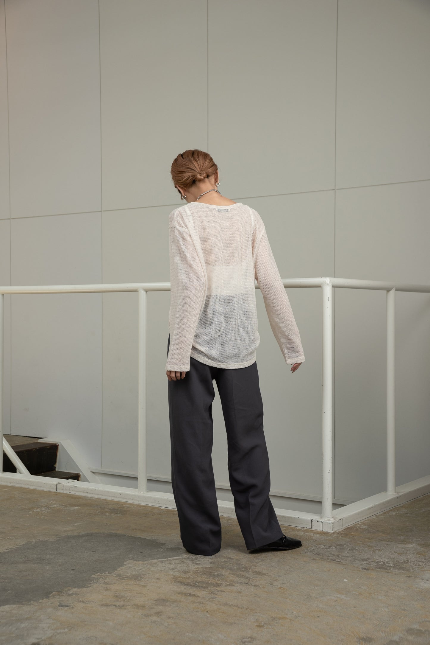 natural sheer knit tops