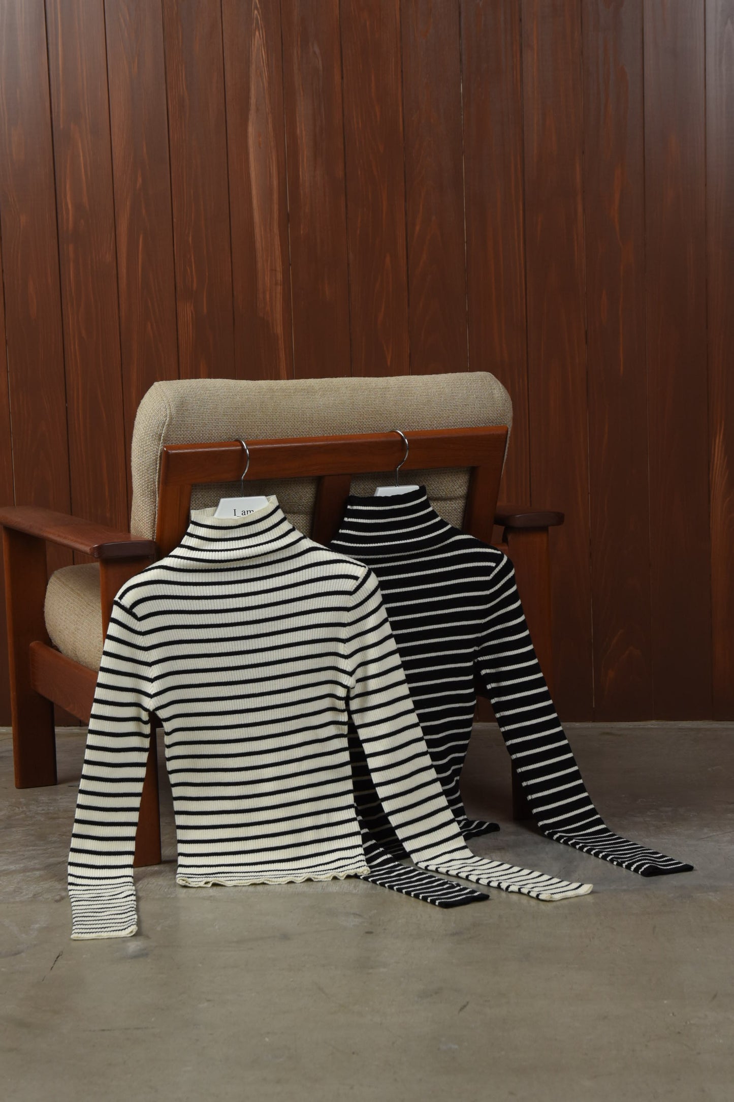 high neck lib knit