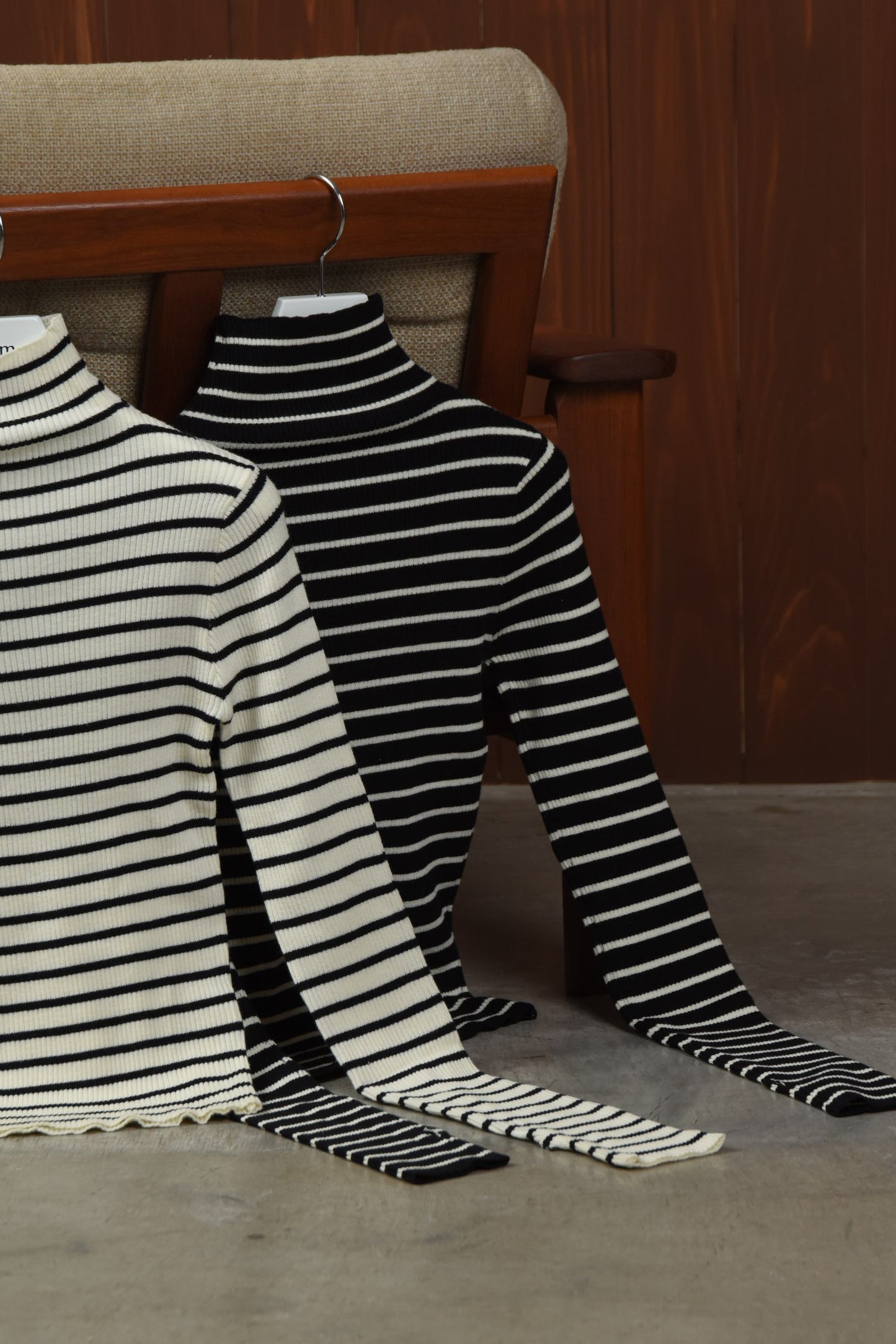high neck lib knit