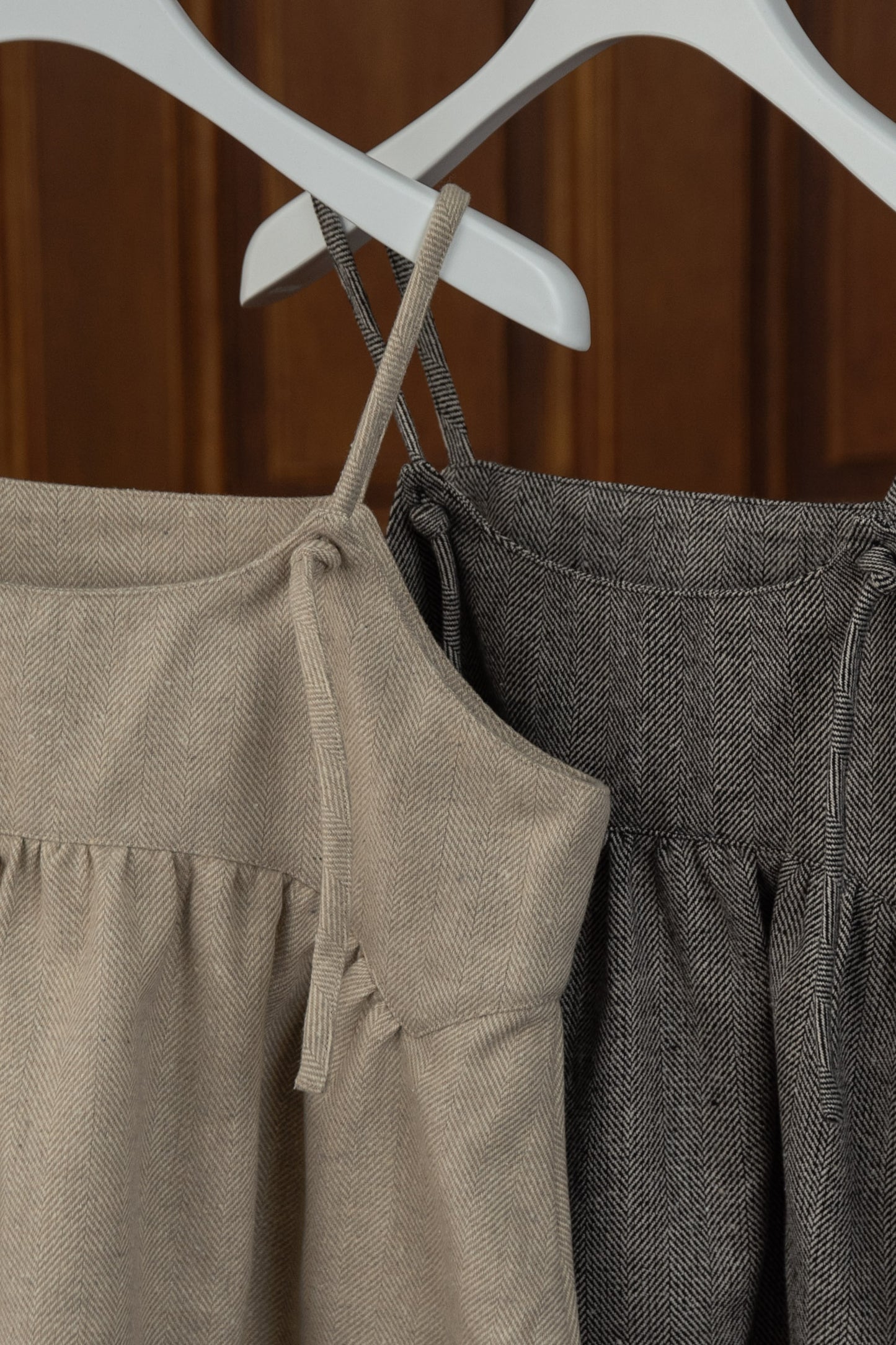 herringbone gather peplum cami