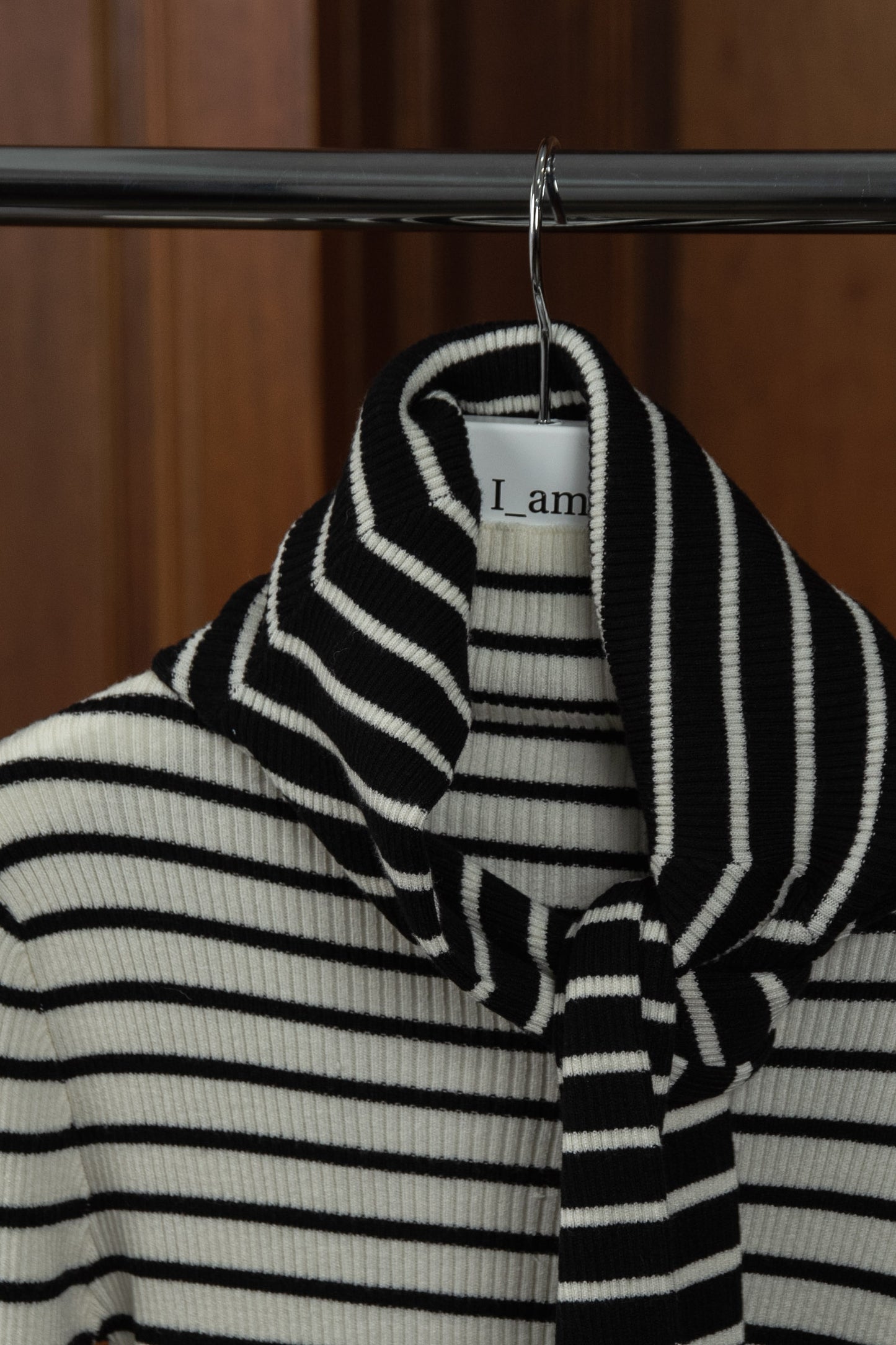high neck lib knit