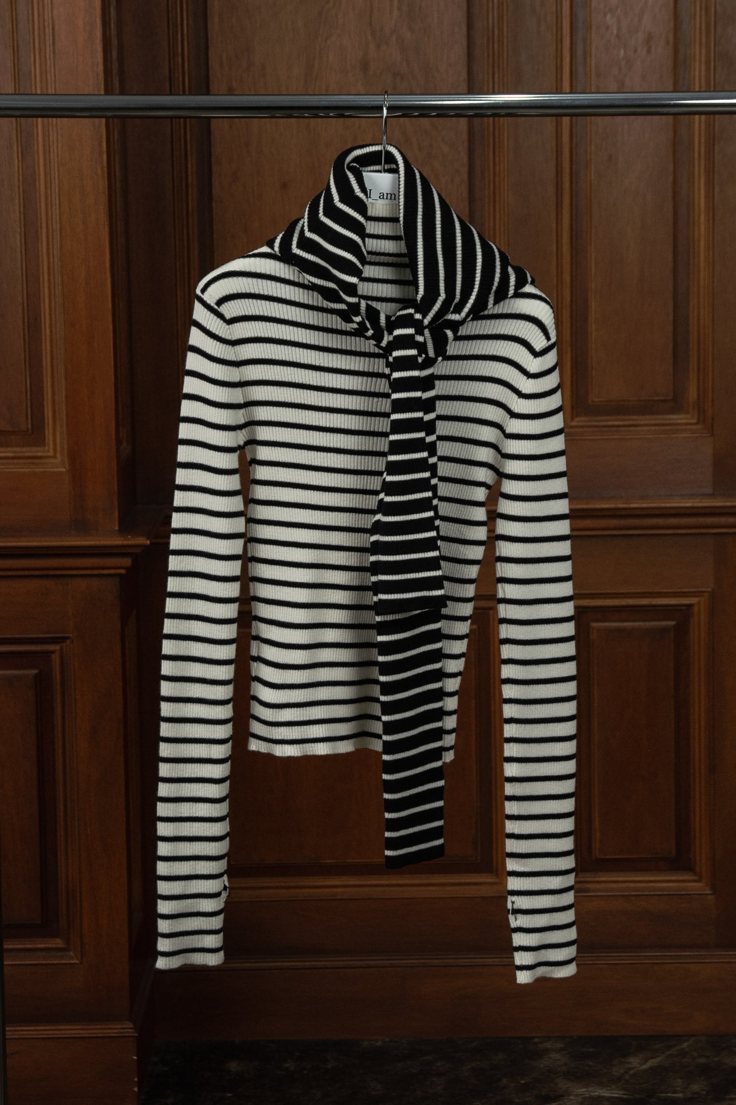 high neck lib knit