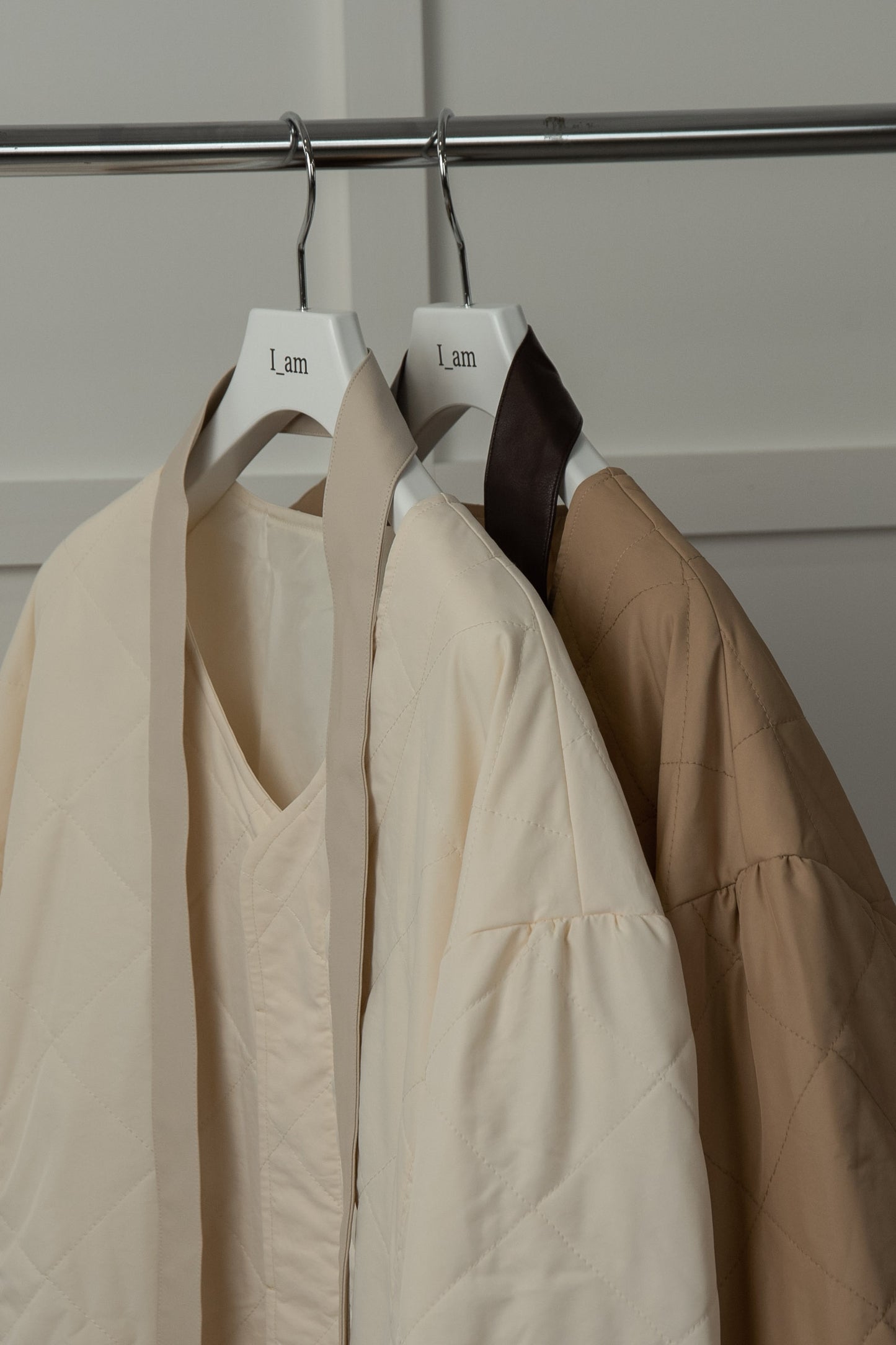 quilting volume sleeve long coat