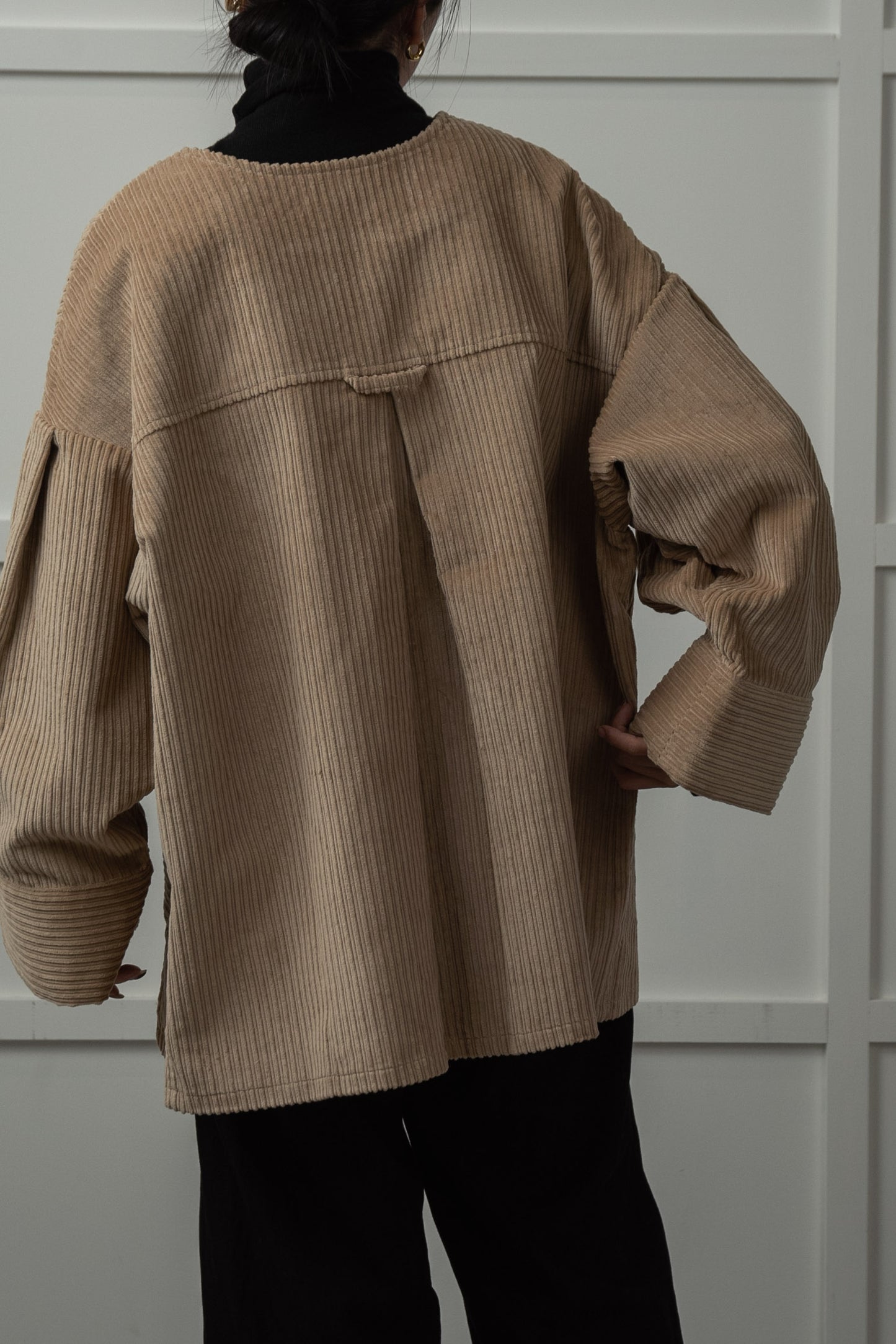 corduroy 2way midi coat