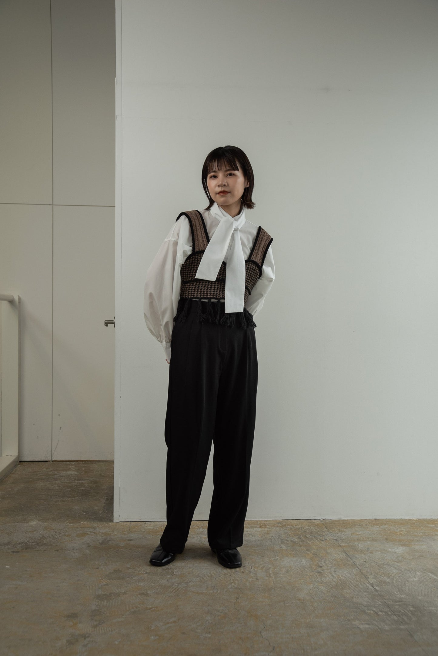 ribbon tie blouse