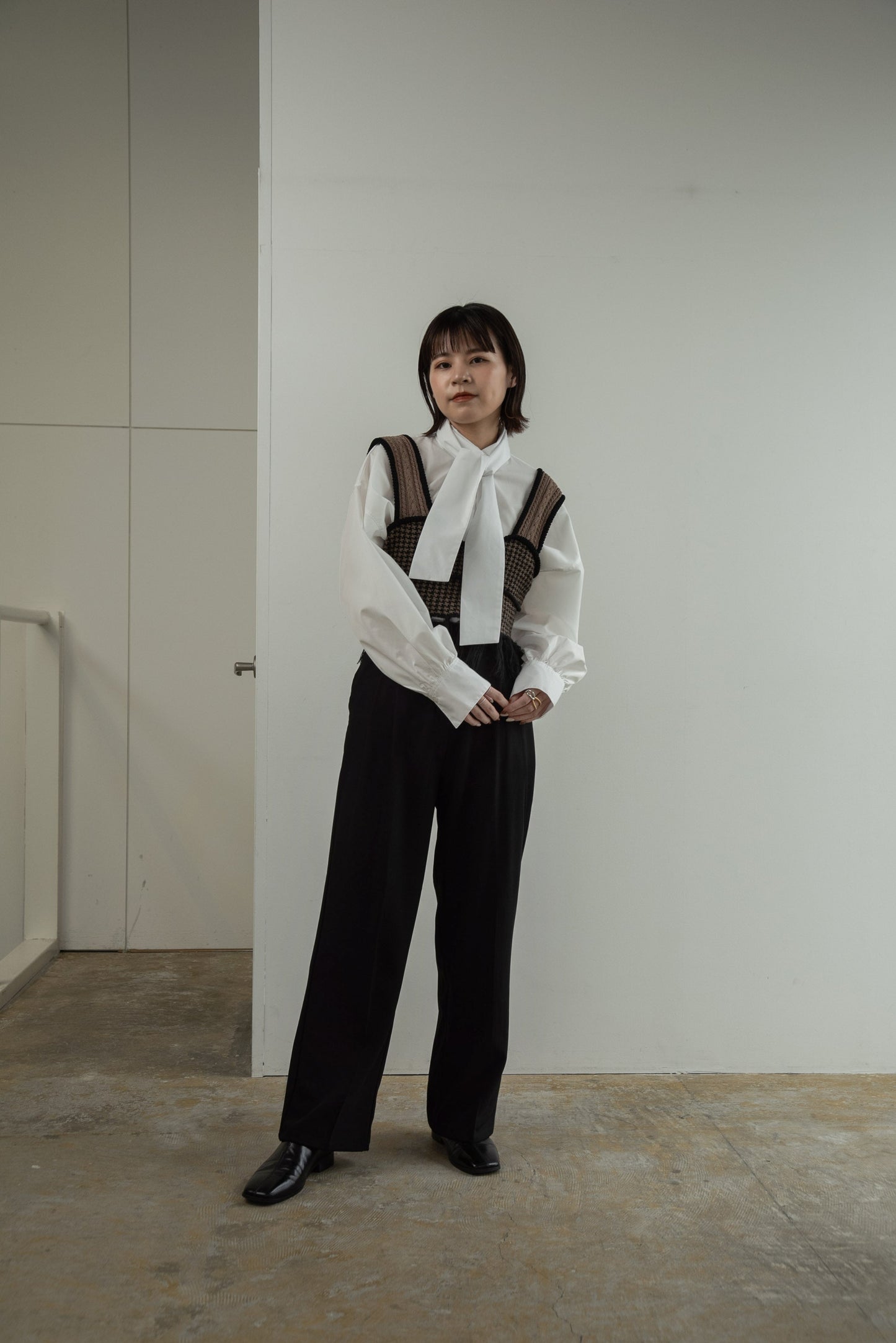 ribbon tie blouse