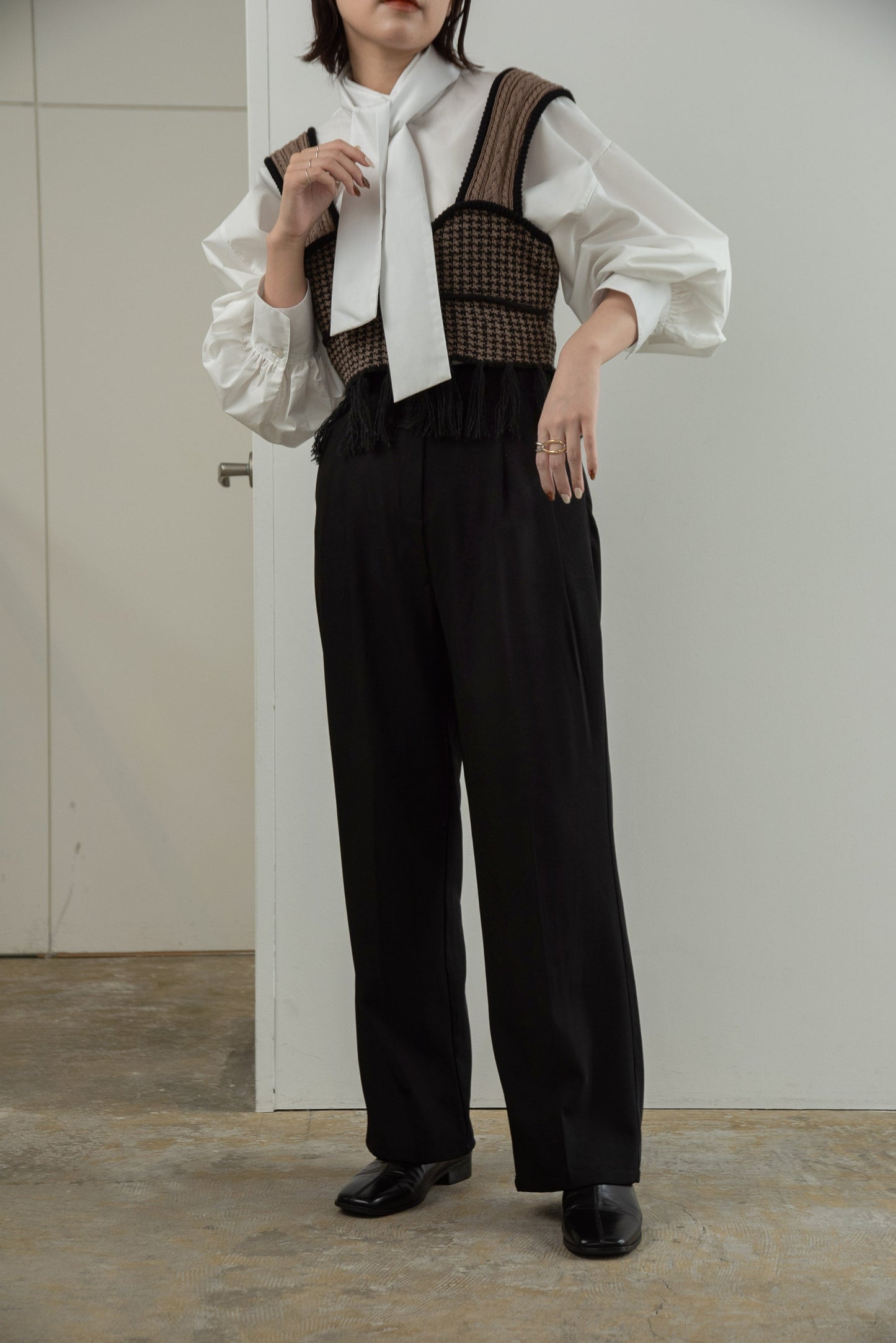 ribbon tie blouse