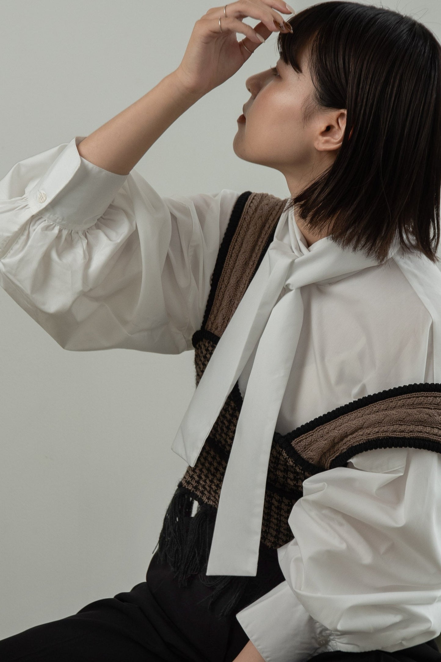 ribbon tie blouse