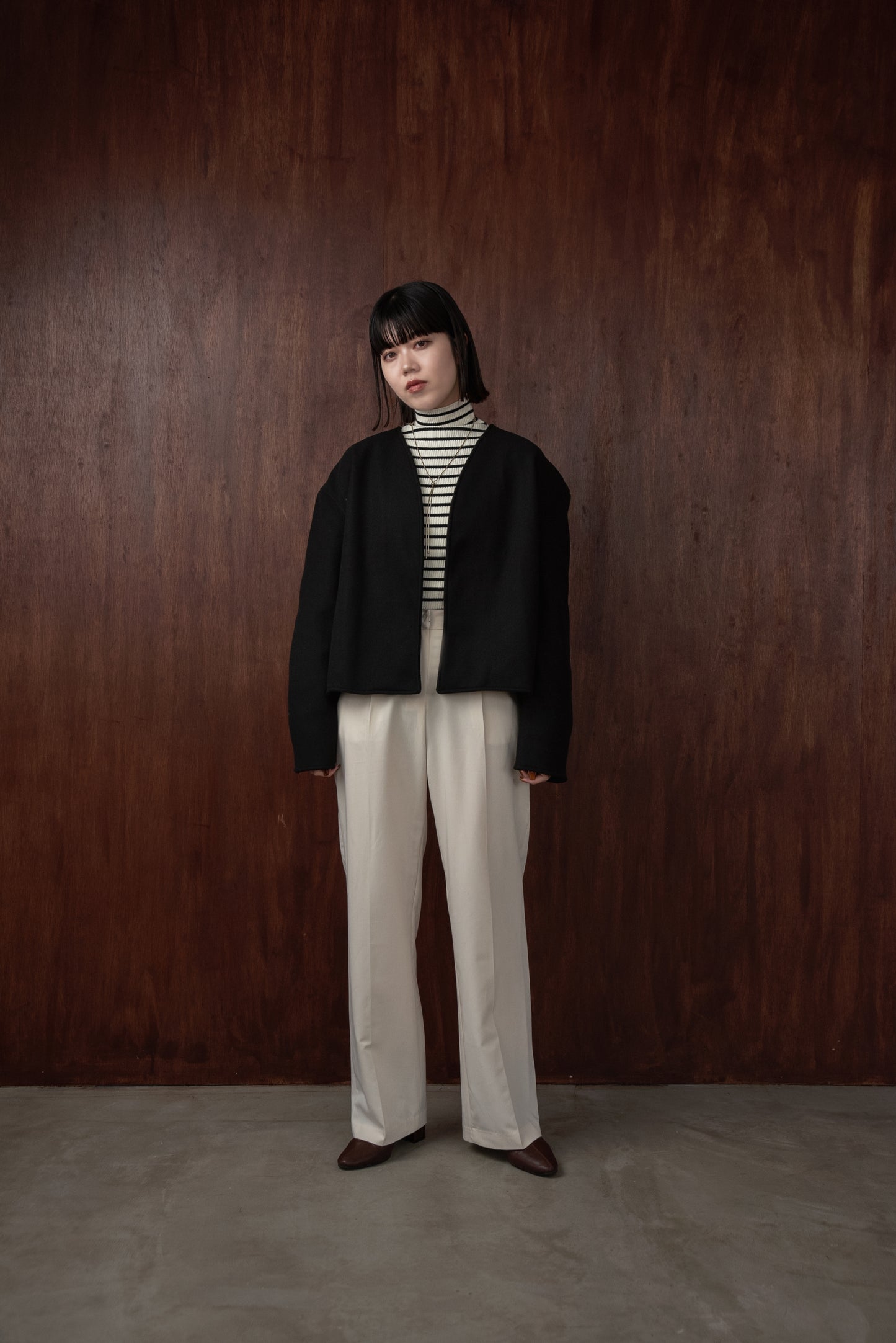 no collar short jacket