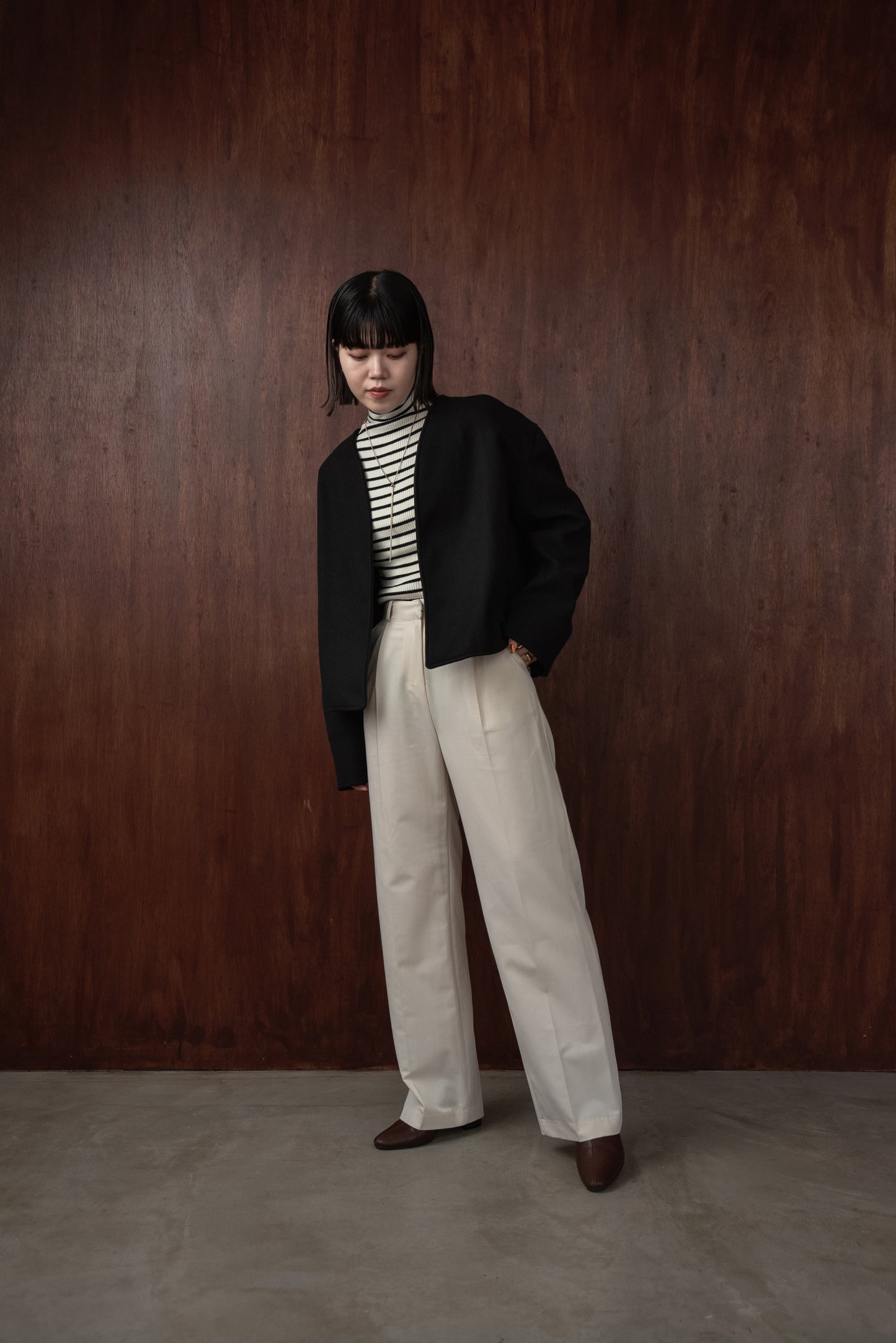 no collar short jacket
