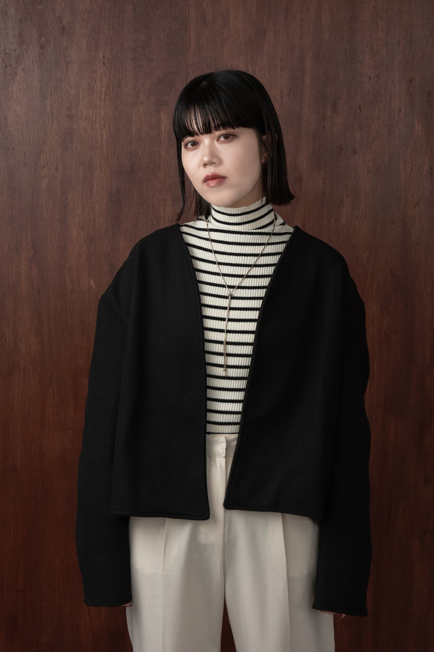 no collar short jacket