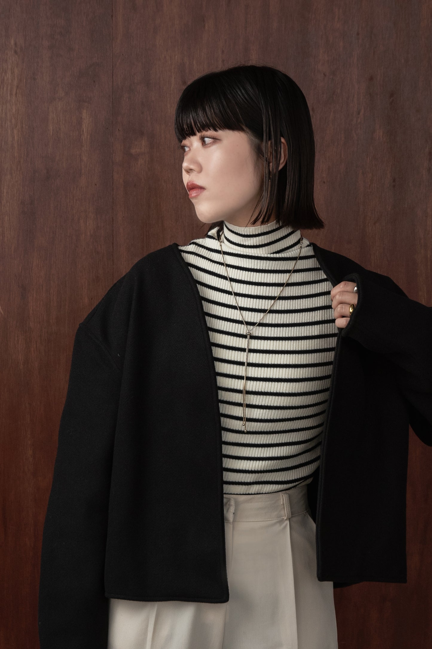 no collar short jacket