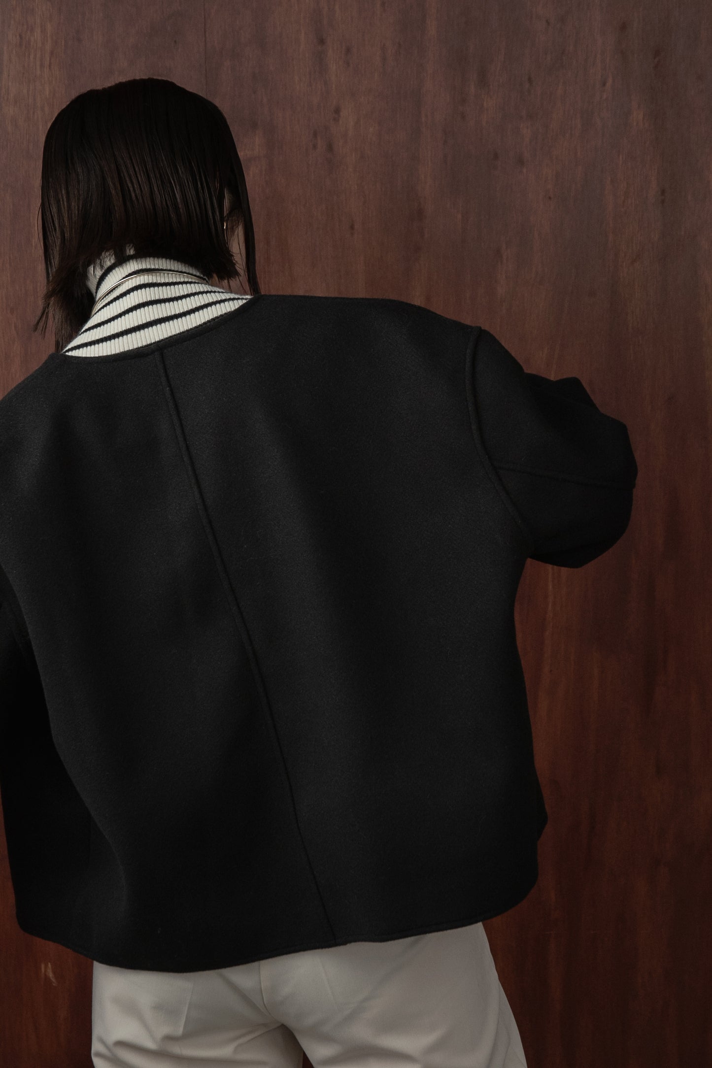 no collar short jacket