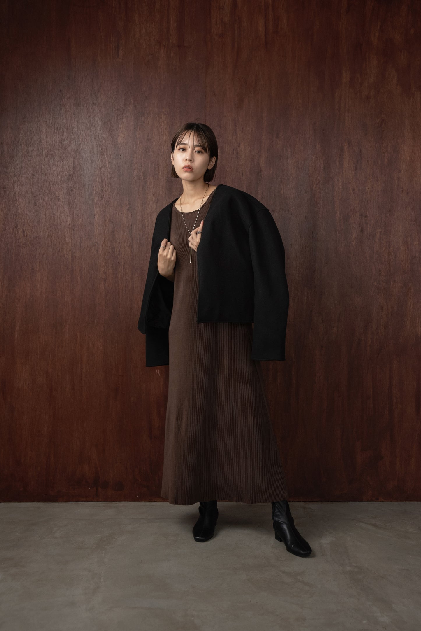 no collar short jacket