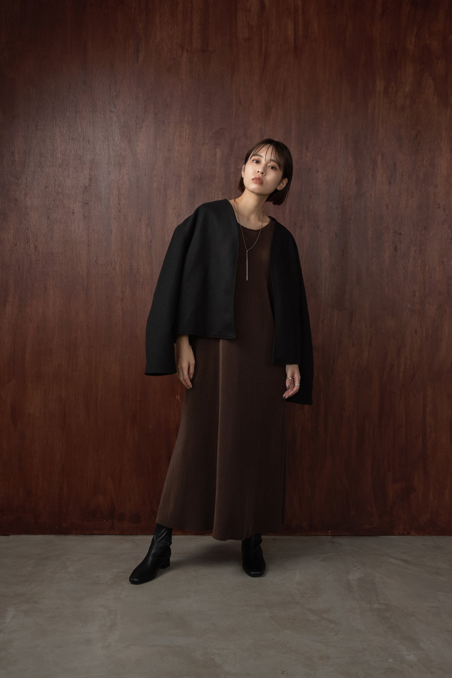 no collar short jacket