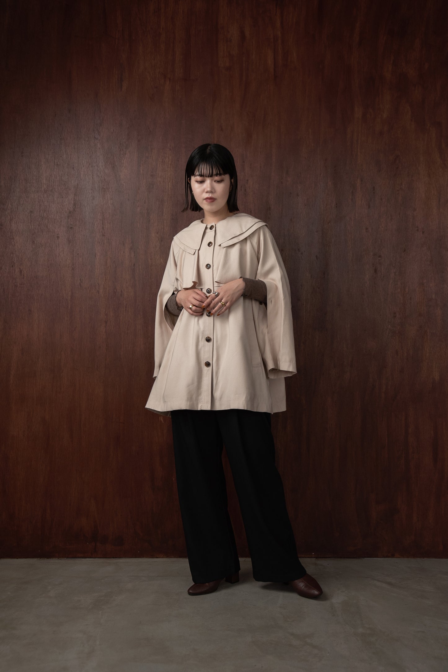 double collar 2way midi trench