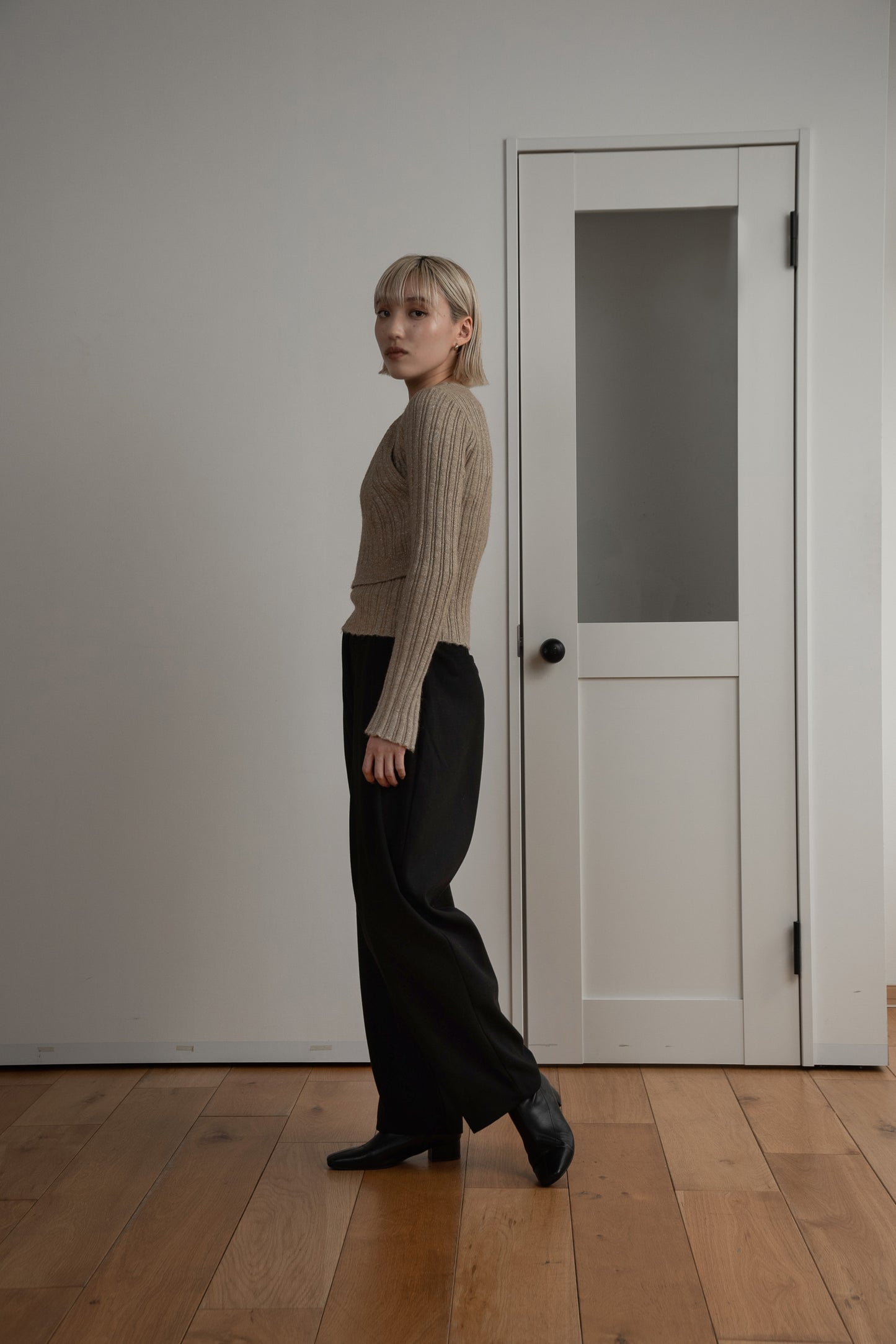 bustier layered glitter knit
