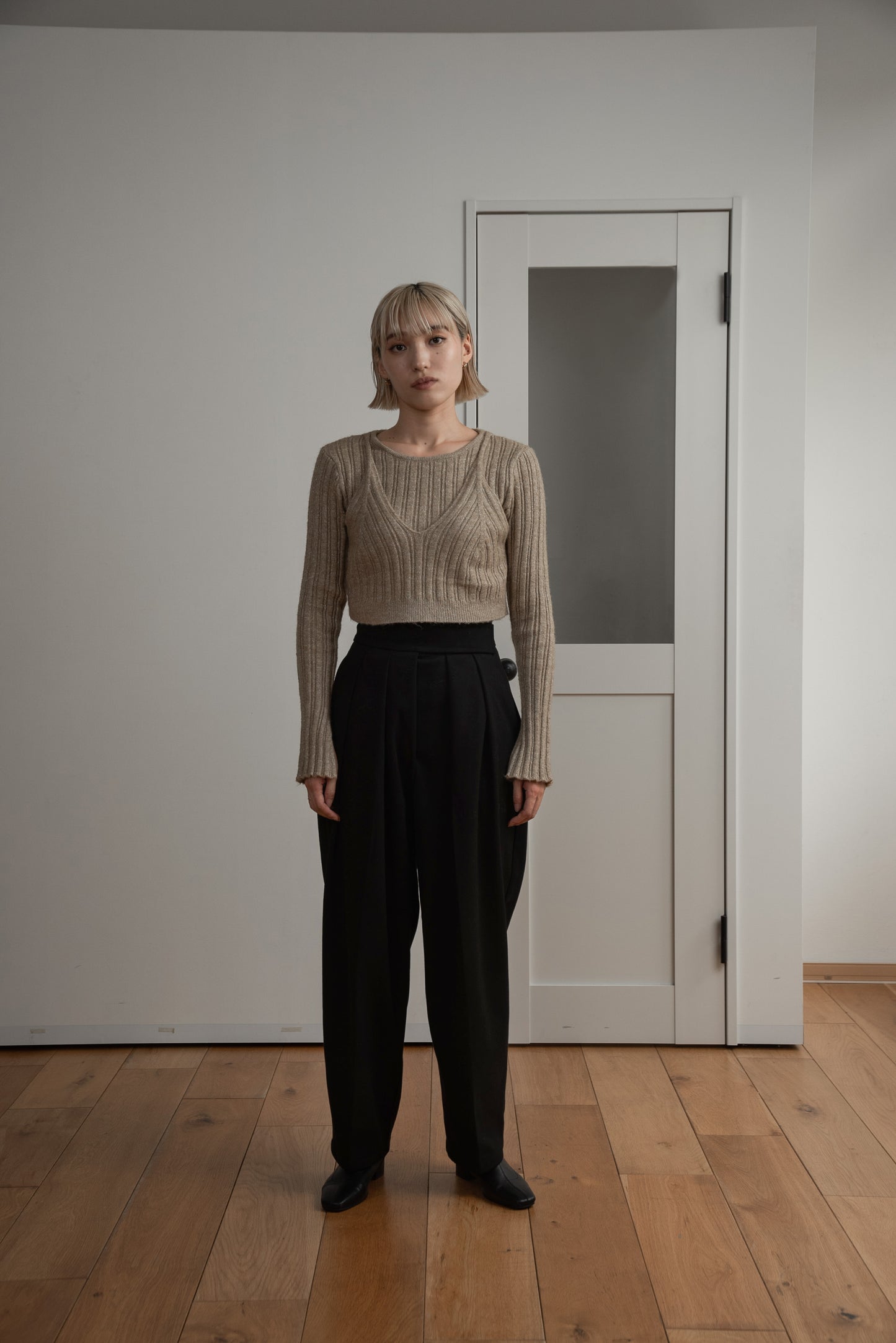 bustier layered glitter knit