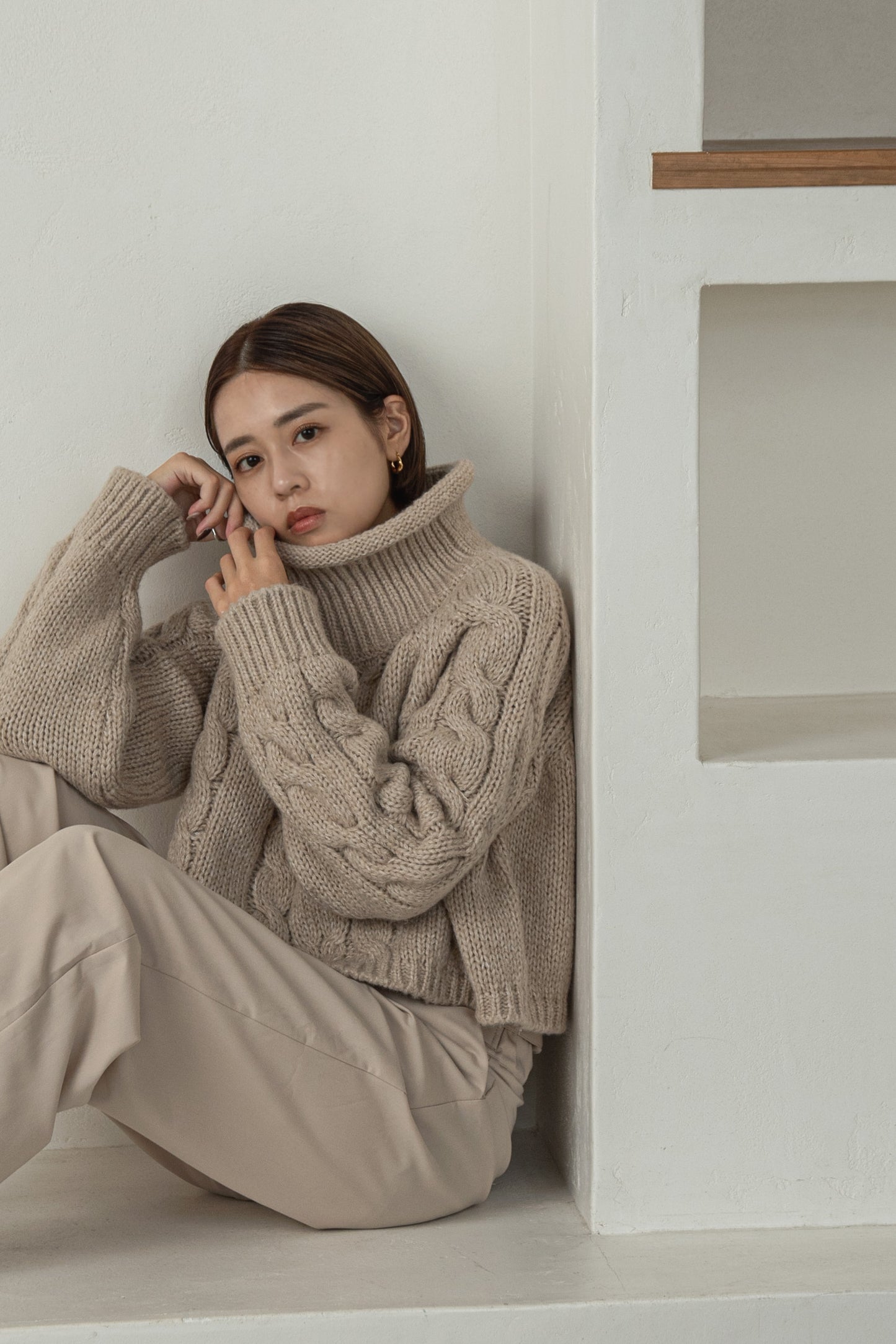 mix yarn cable knit