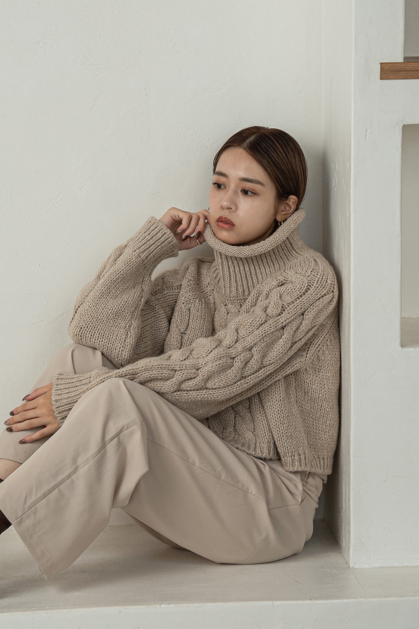 mix yarn cable knit