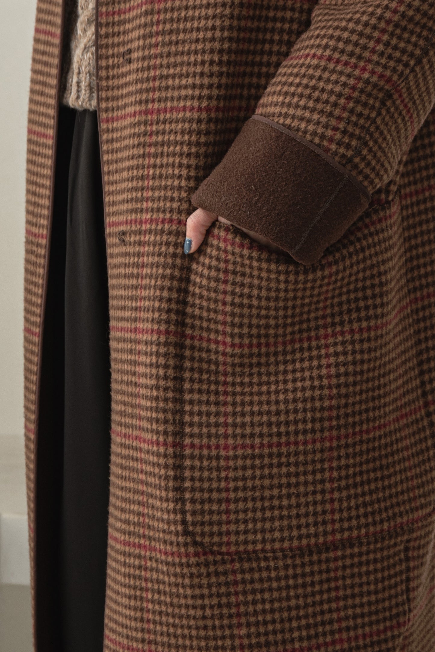 reversible wool long coat