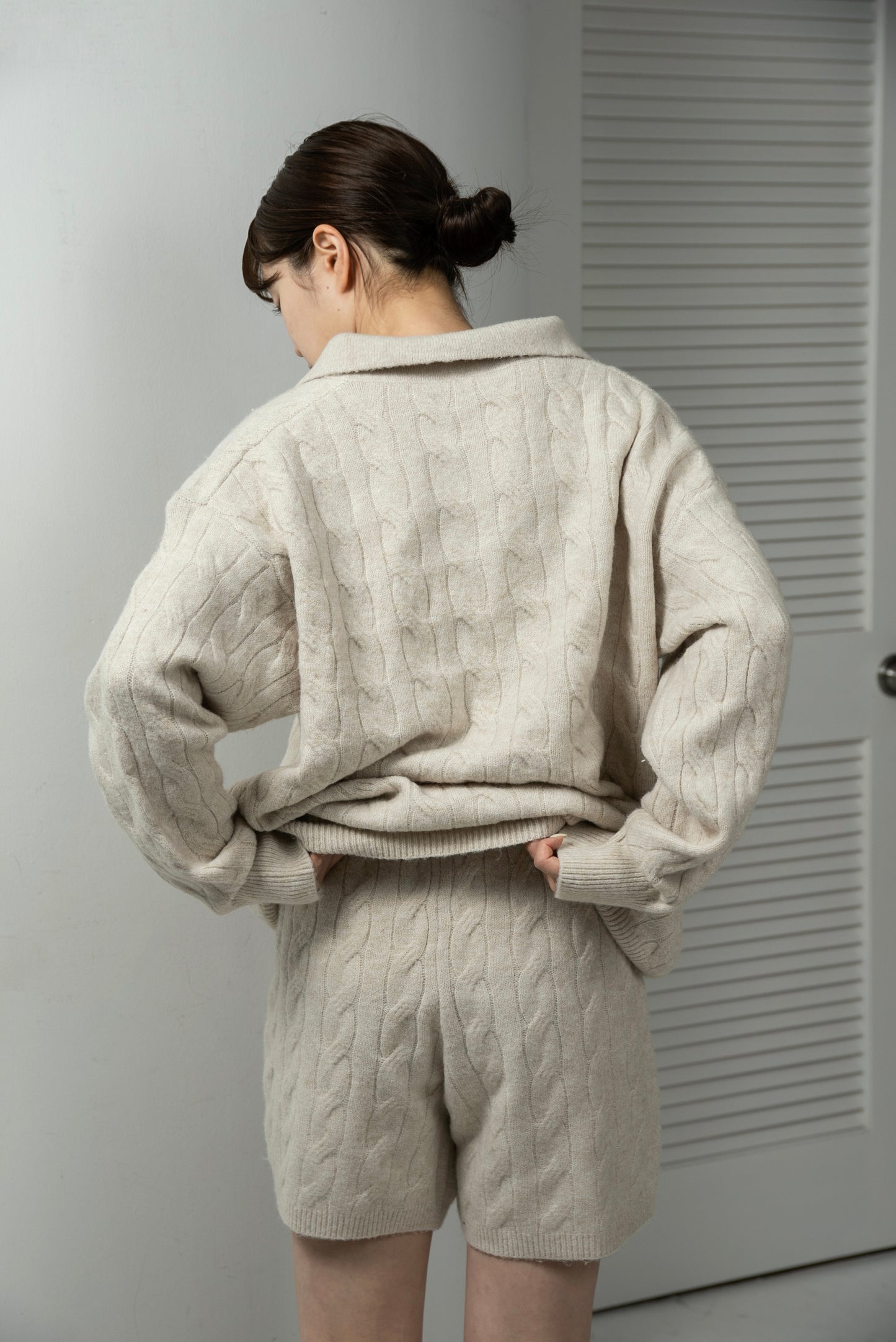cable loose knit set up