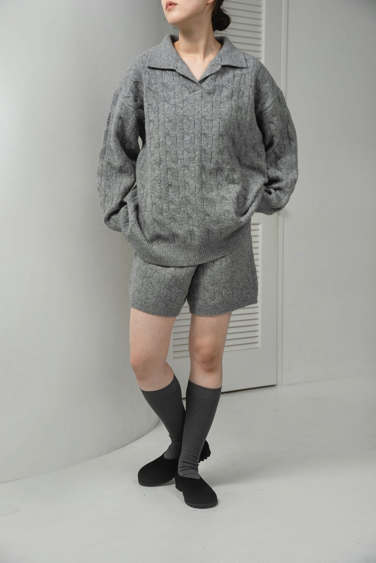 cable loose knit set up