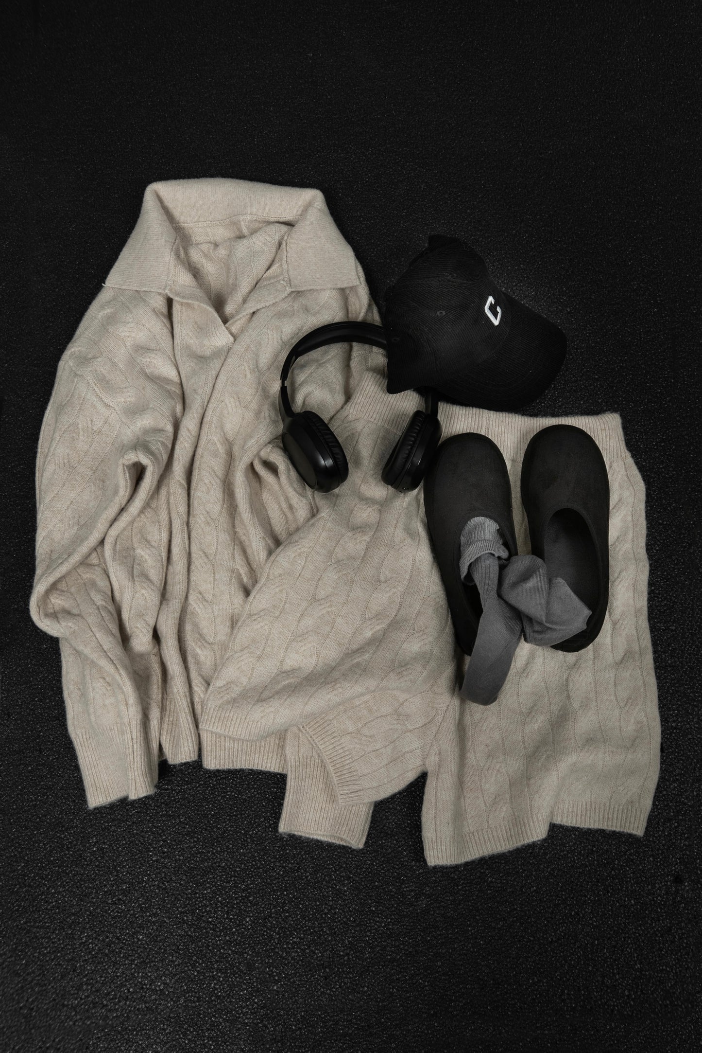 cable loose knit set up