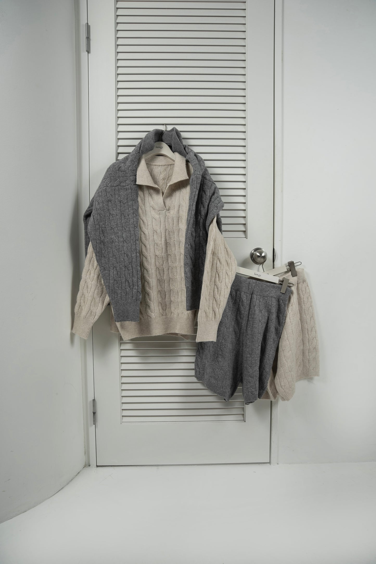 cable loose knit set up