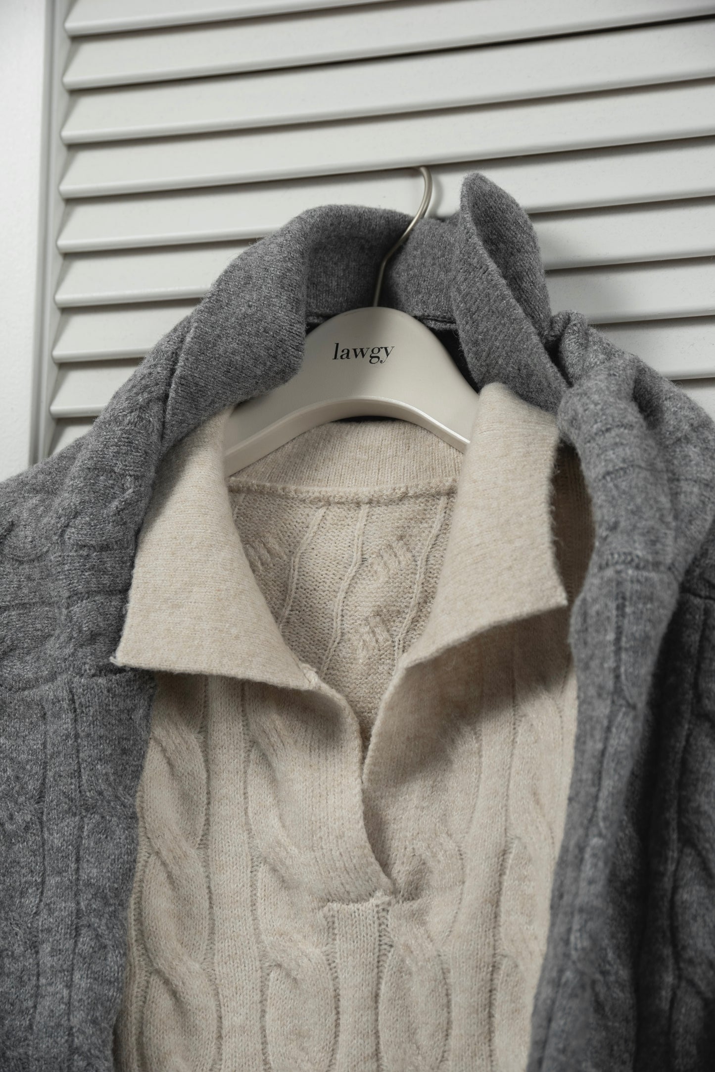 cable loose knit set up