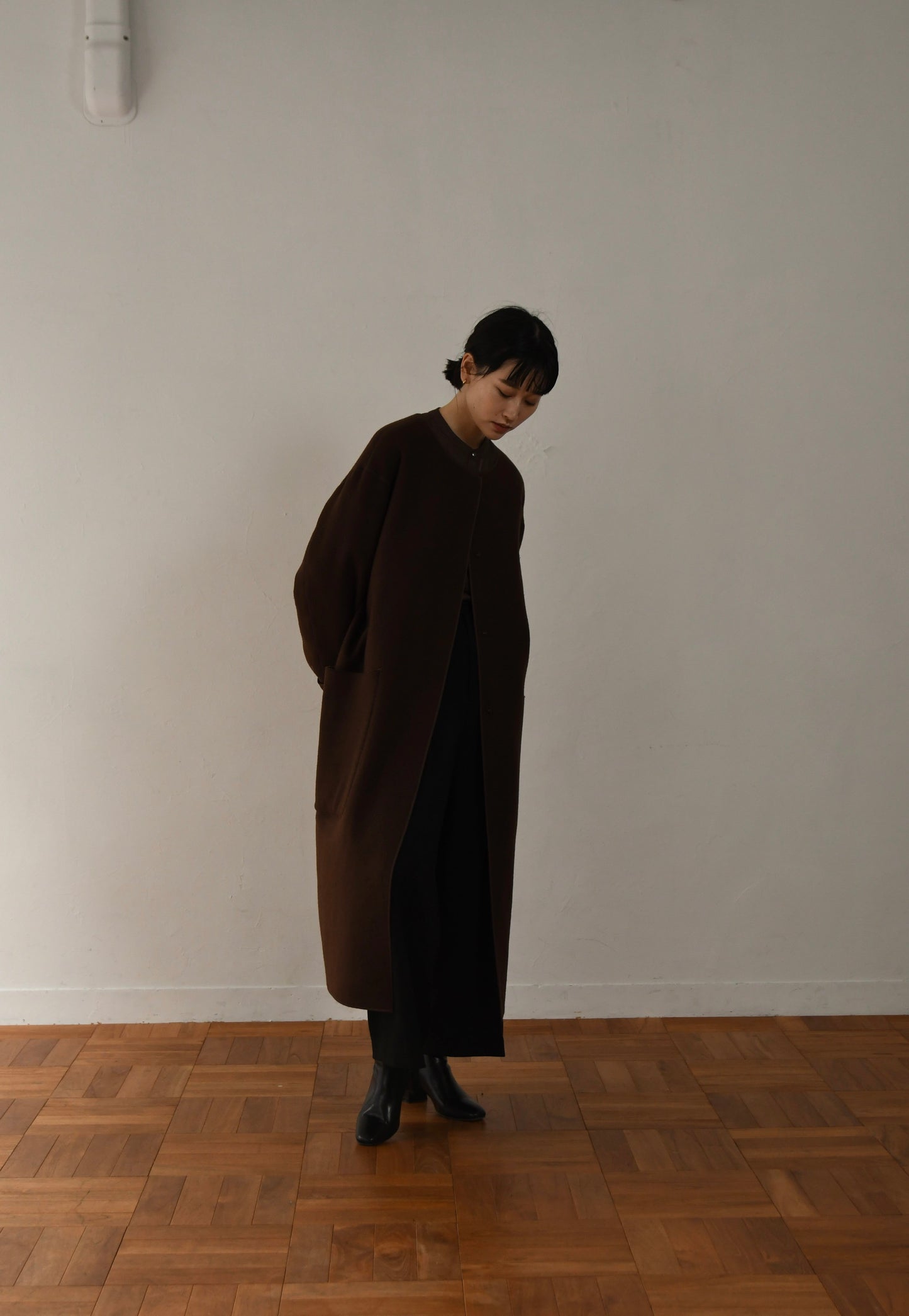 reversible wool long coat