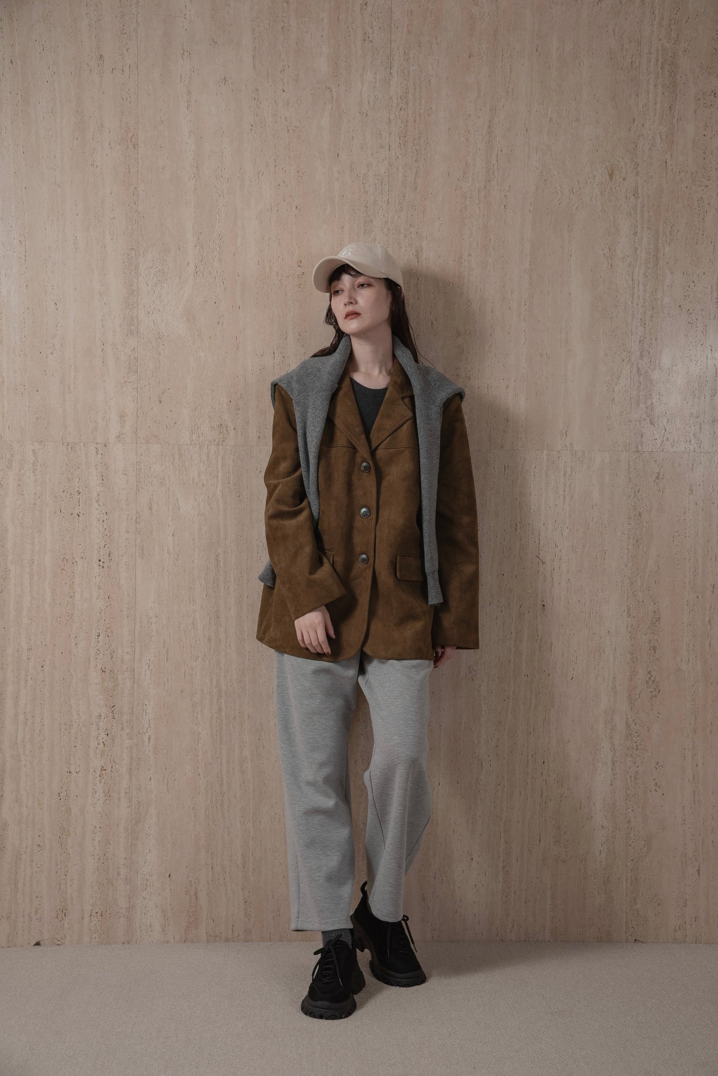 line switching brushed tailored jacket