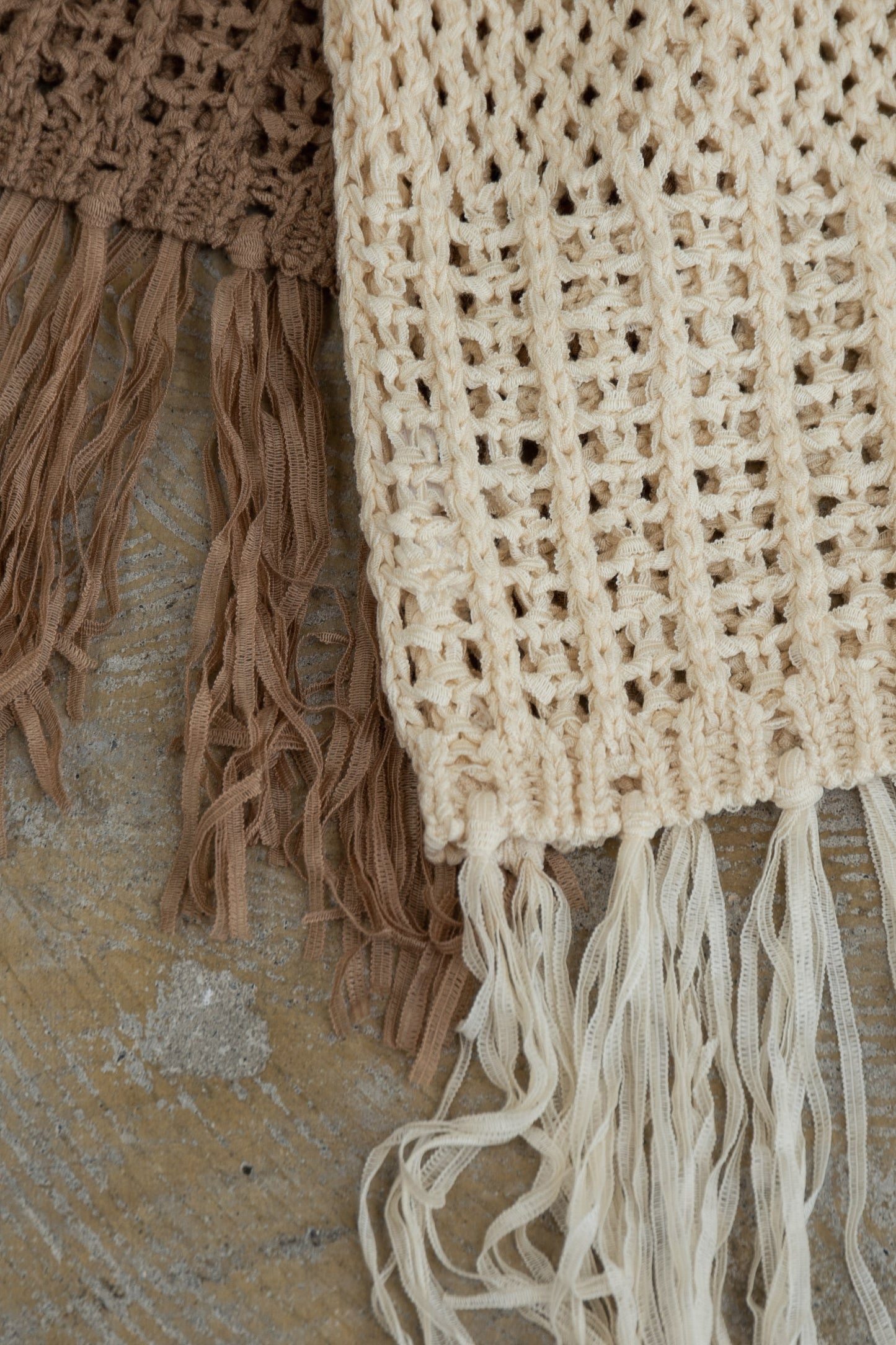 fringe pattern knit vest
