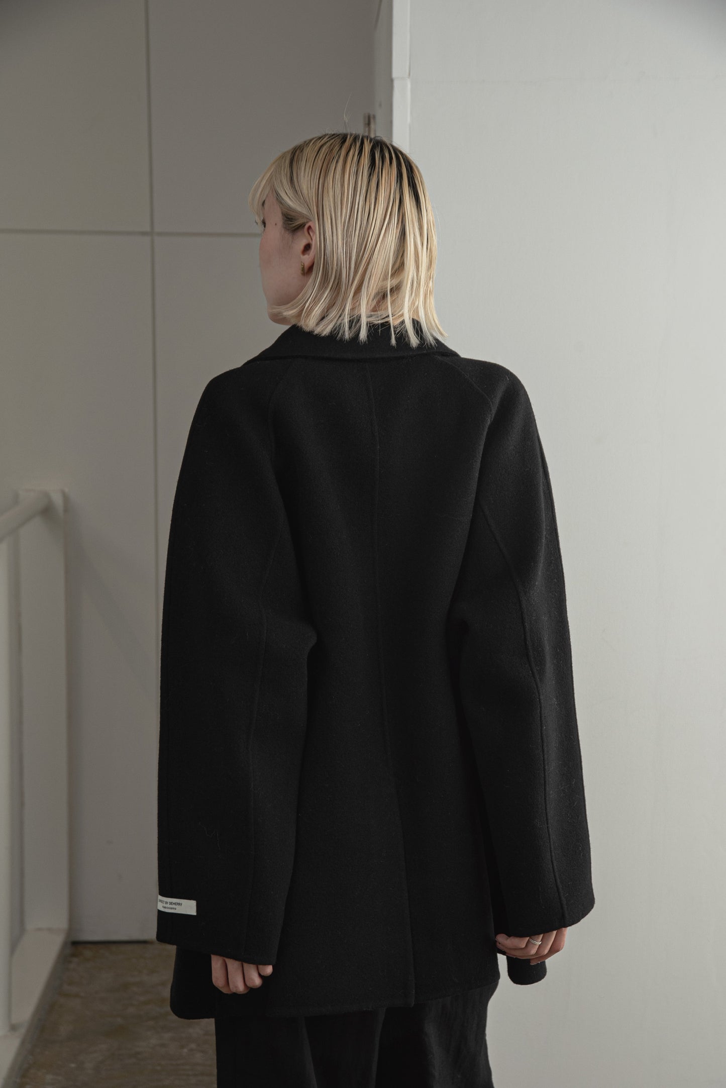 2way neck arrange handmade midi coat