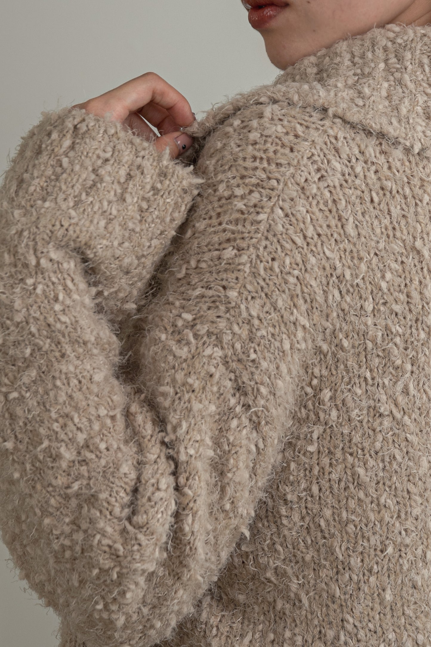 big collar knit cardigan