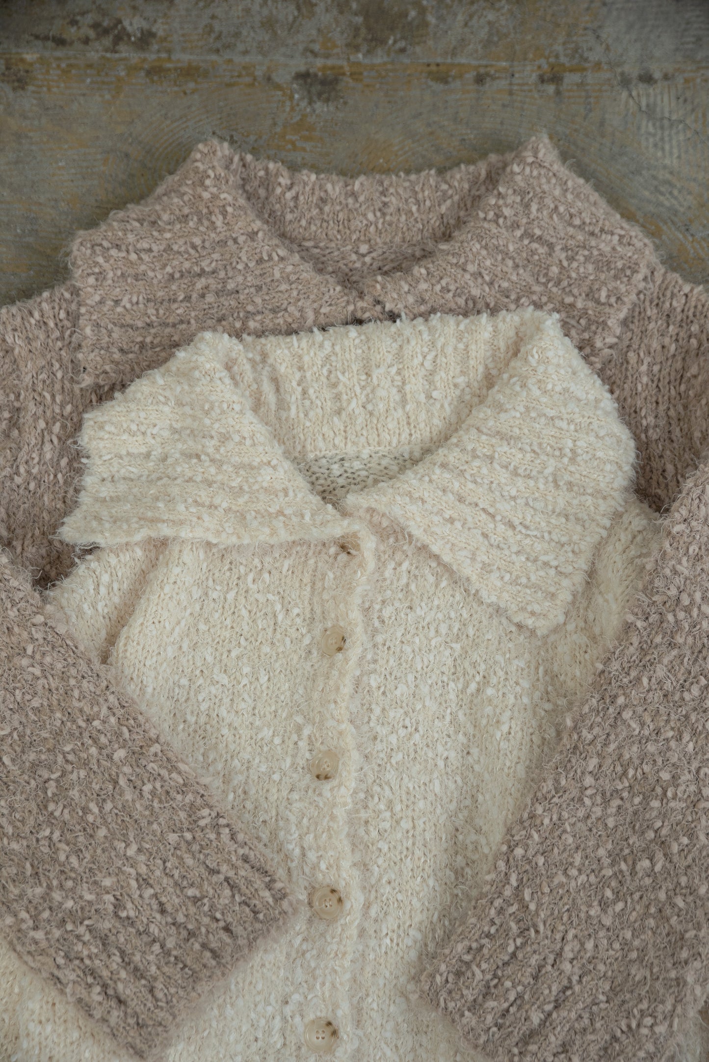big collar knit cardigan