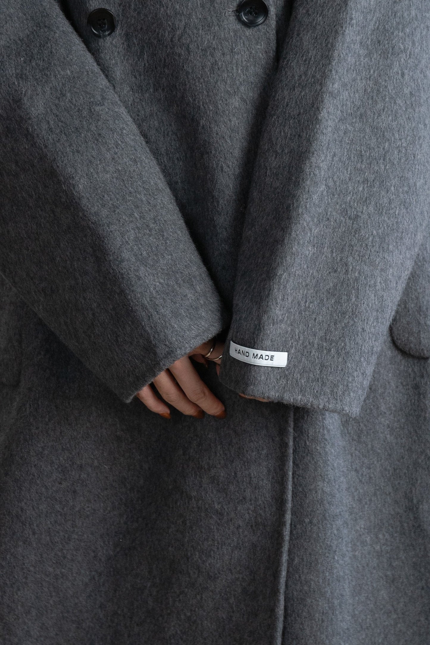stand neck handmade coat